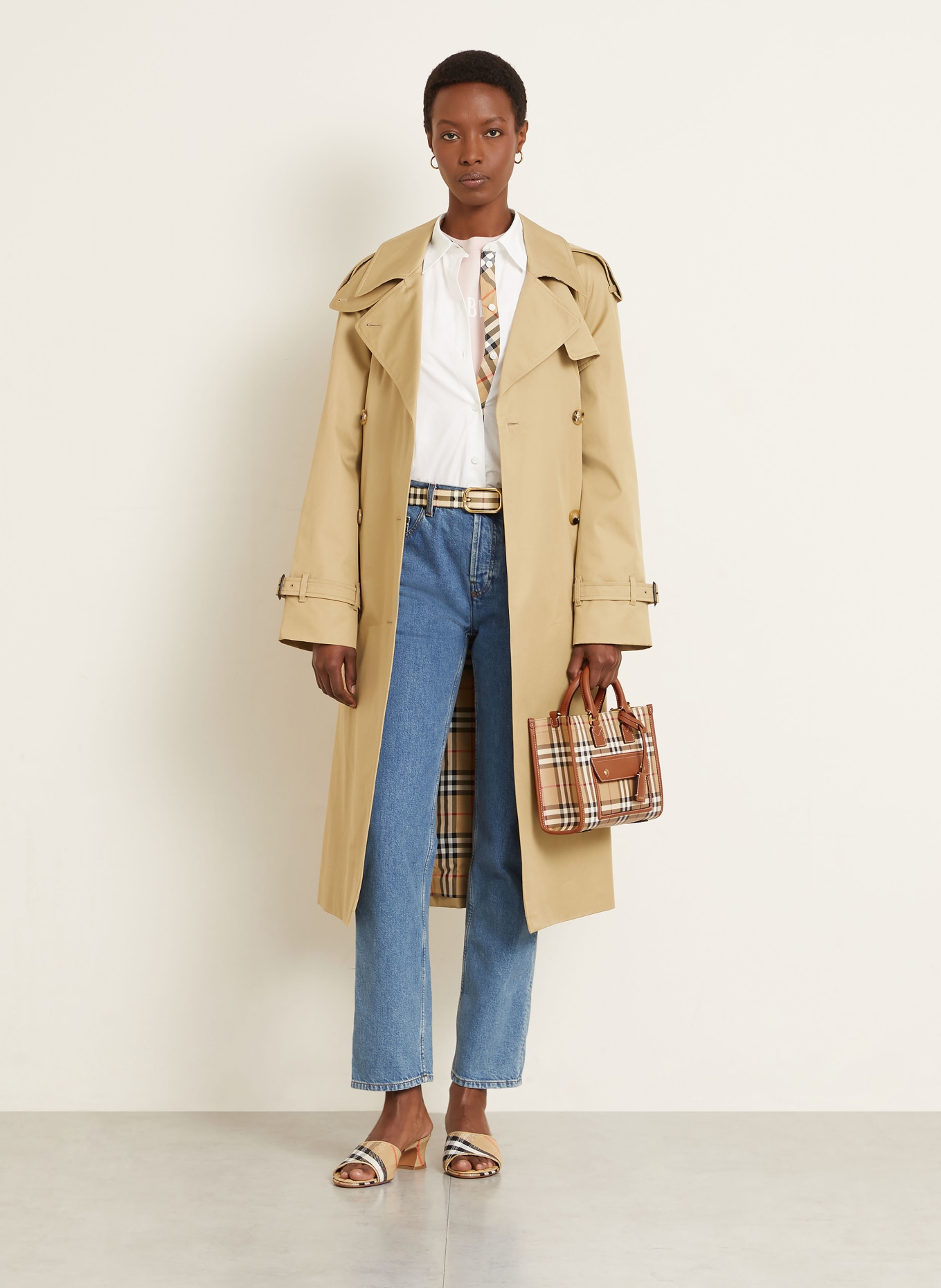 BURBERRY Handtasche: BRAUN / GOLD / BEIGE