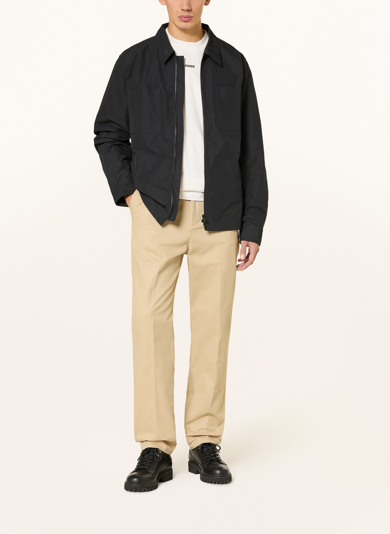 HUGO Overjacket EVALOM: SCHWARZ