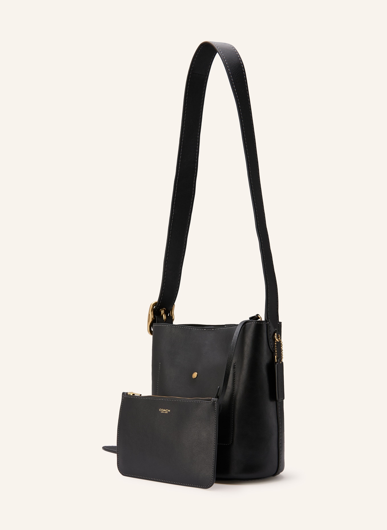 COACH Torba typu worek BLEECKER z woreczkiem: CZARNY