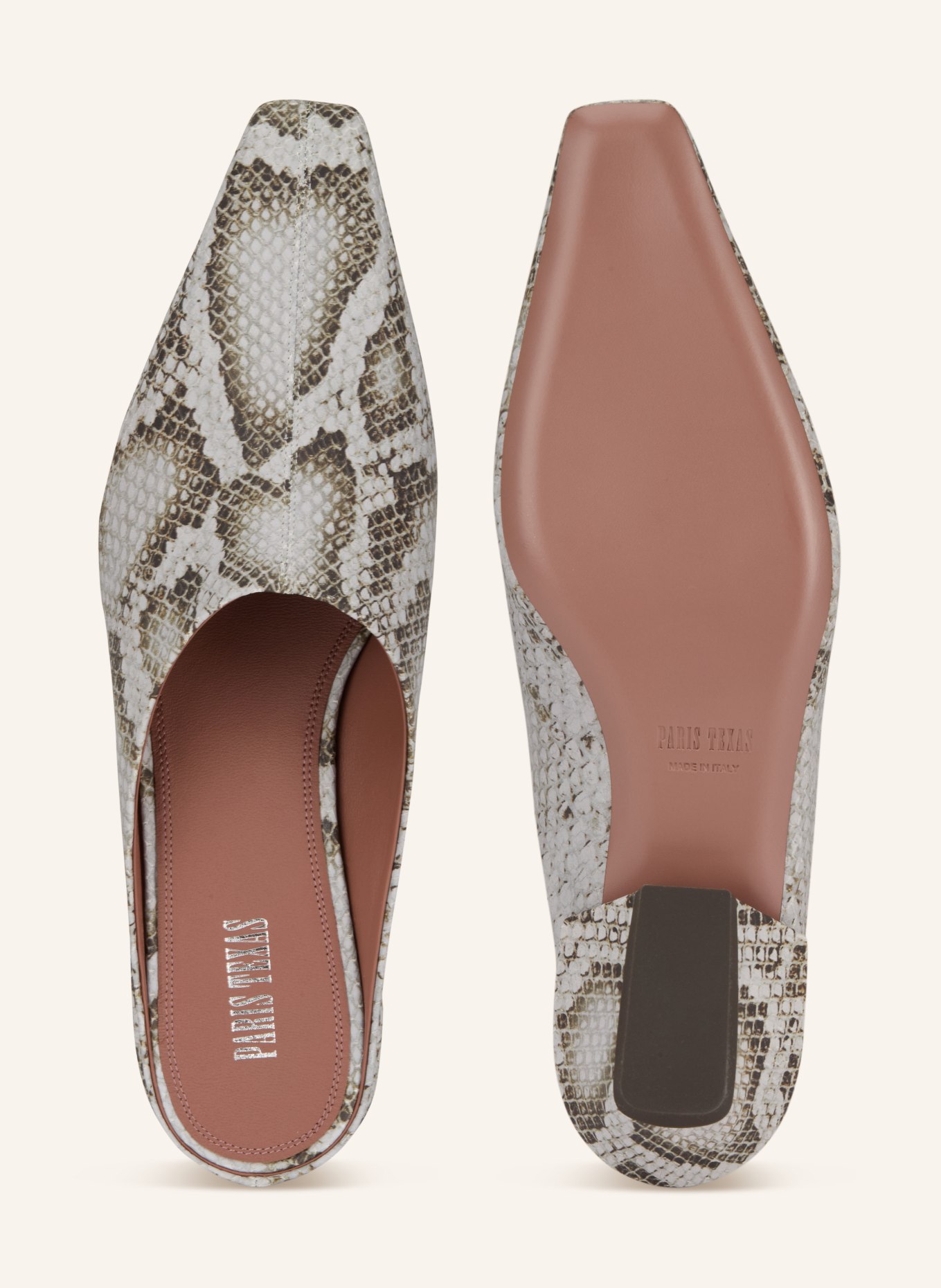 PARIS TEXAS Mules BELLE: BLAUGRAU / KHAKI