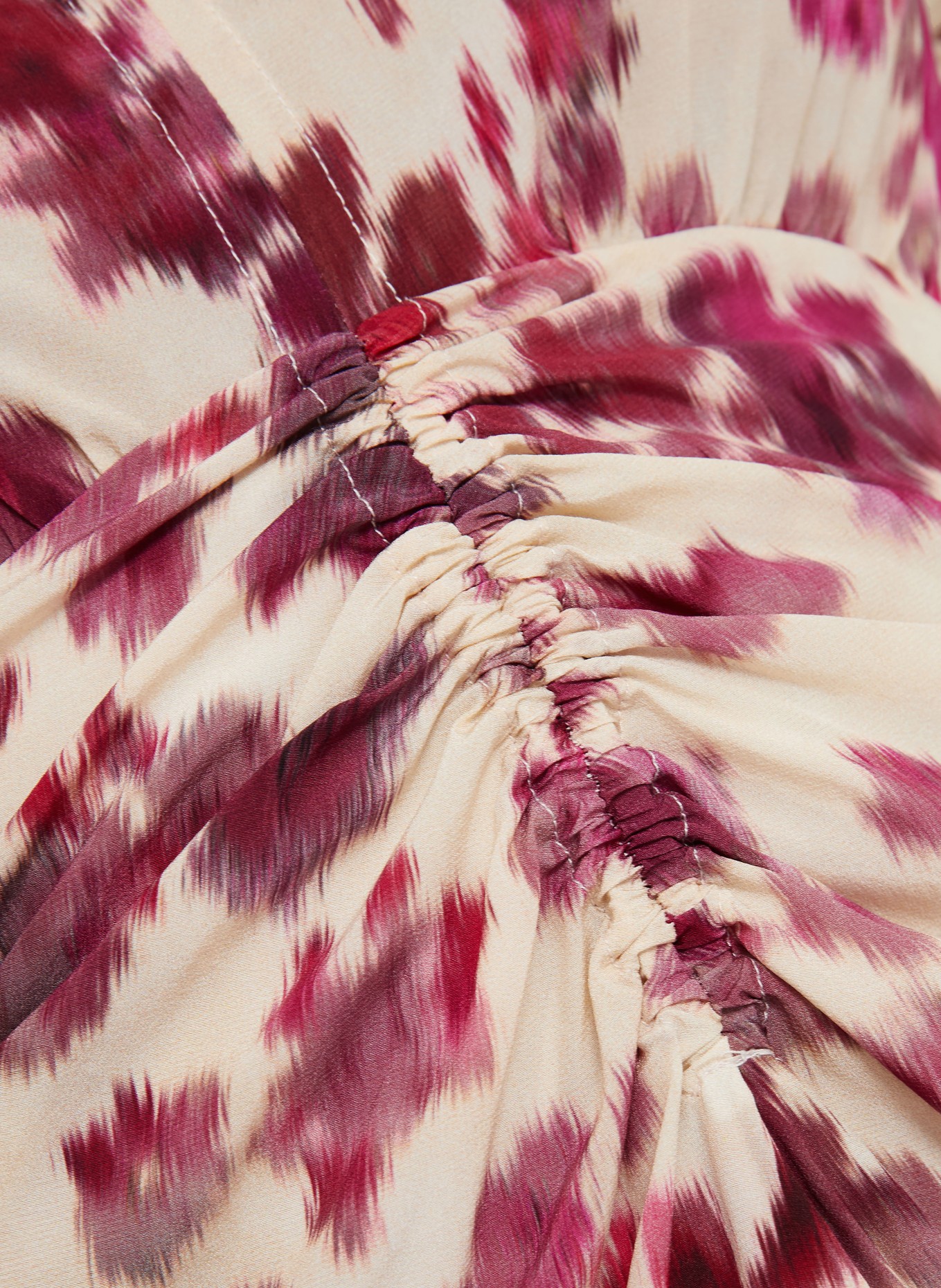 ISABEL MARANT Cocktailkleid ALBINI aus Seide mit 3/4-Arm: FUCHSIA / CREME