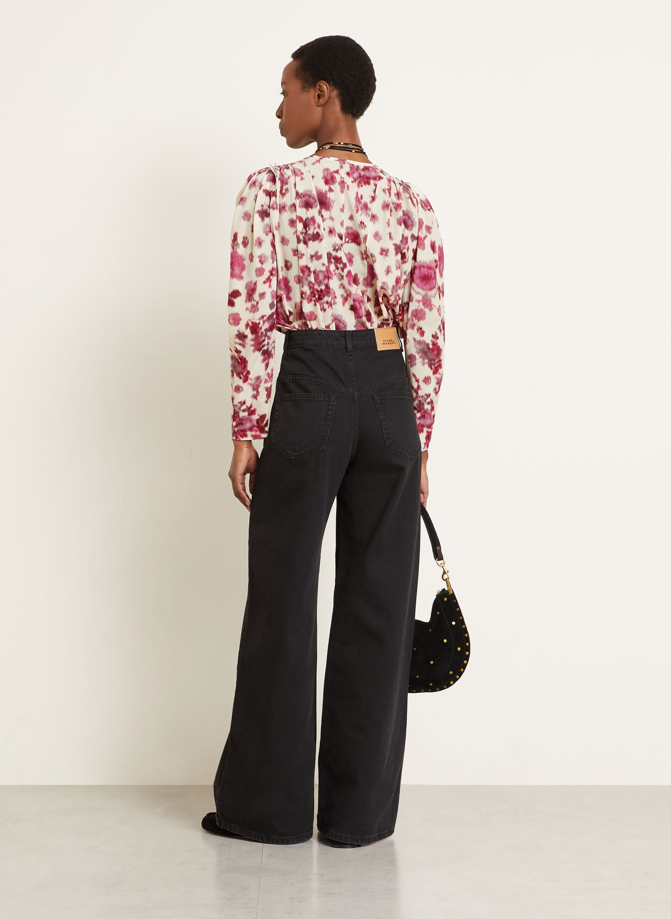 ISABEL MARANT Blusenshirt ZARGA aus Seide: FUCHSIA / CREME