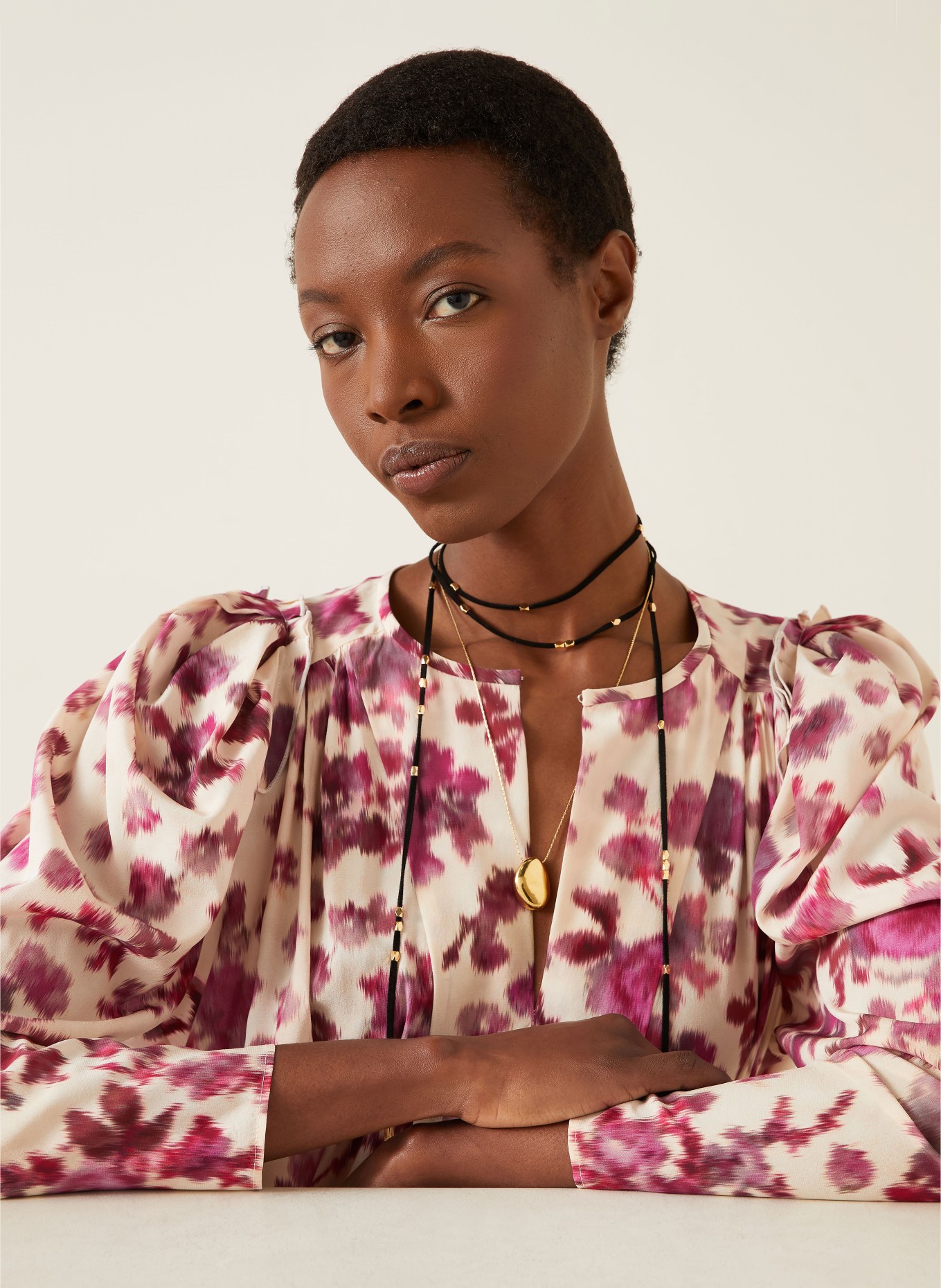 ISABEL MARANT Blusenshirt ZARGA aus Seide: FUCHSIA / CREME