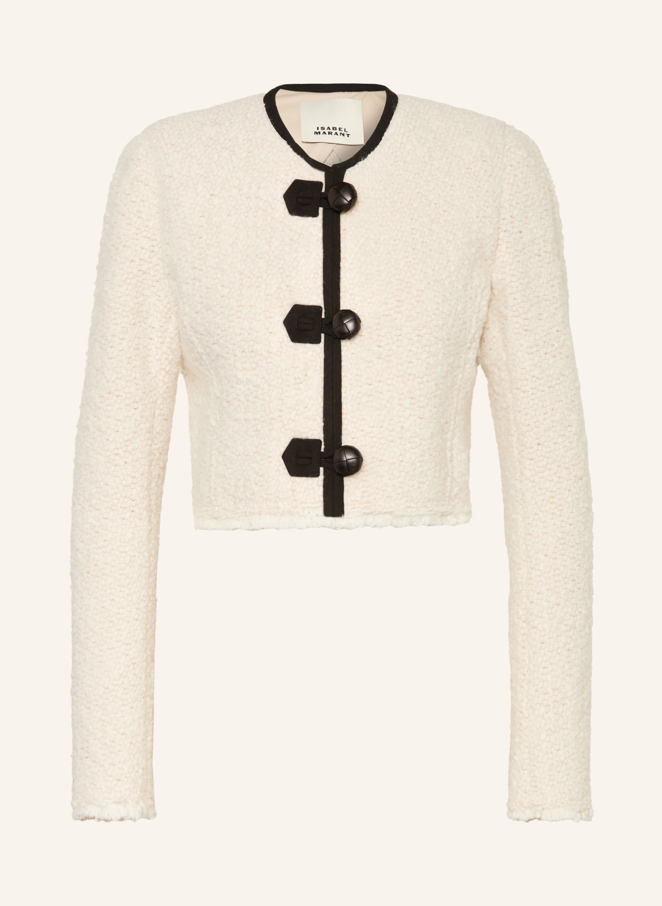 ISABEL MARANT Kastenjacke GRADILIA aus Bouclé: ECRU / SCHWARZ