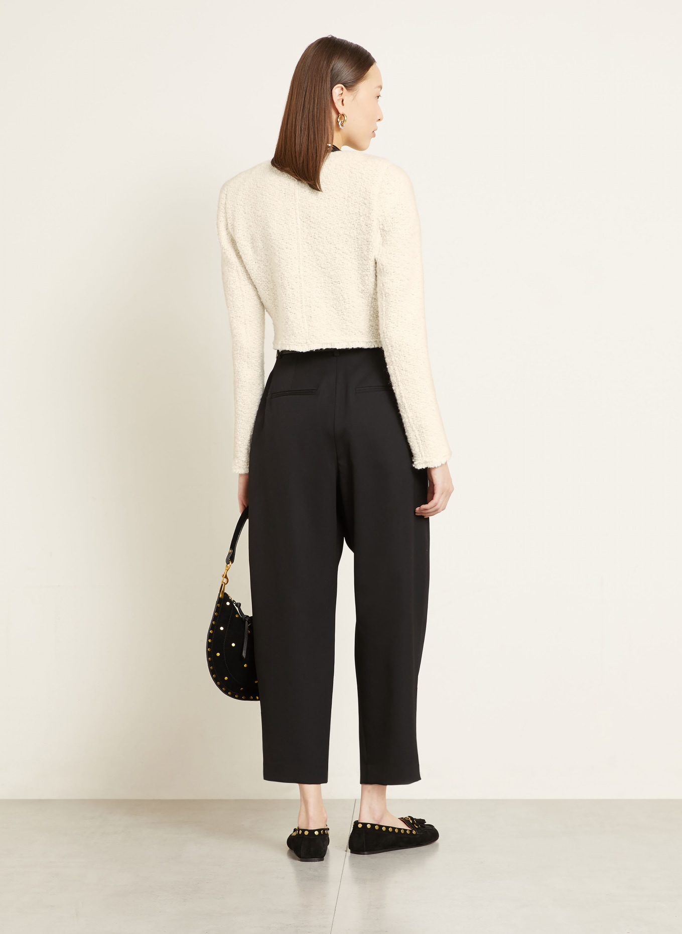 ISABEL MARANT Kastenjacke GRADILIA aus Bouclé: ECRU / SCHWARZ