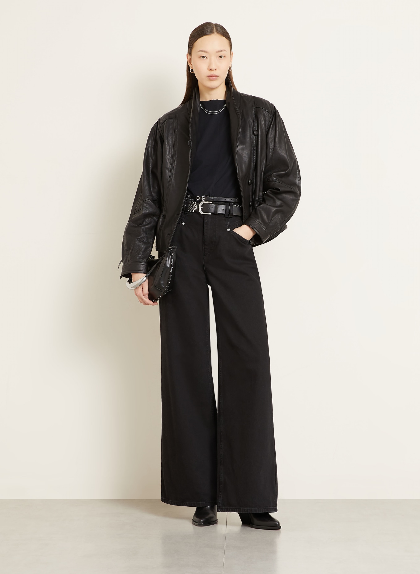 ISABEL MARANT Wide Leg Jeans LEMONY: 02FK FADED BLACK