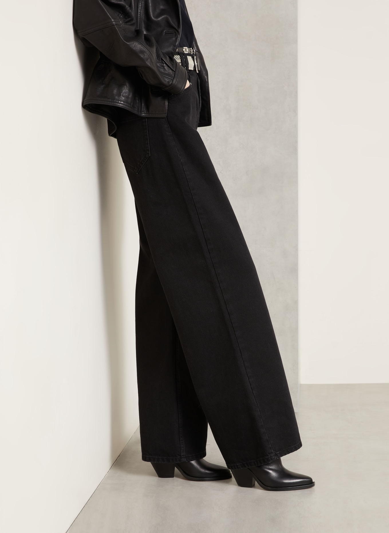 ISABEL MARANT Wide Leg Jeans LEMONY: 02FK FADED BLACK