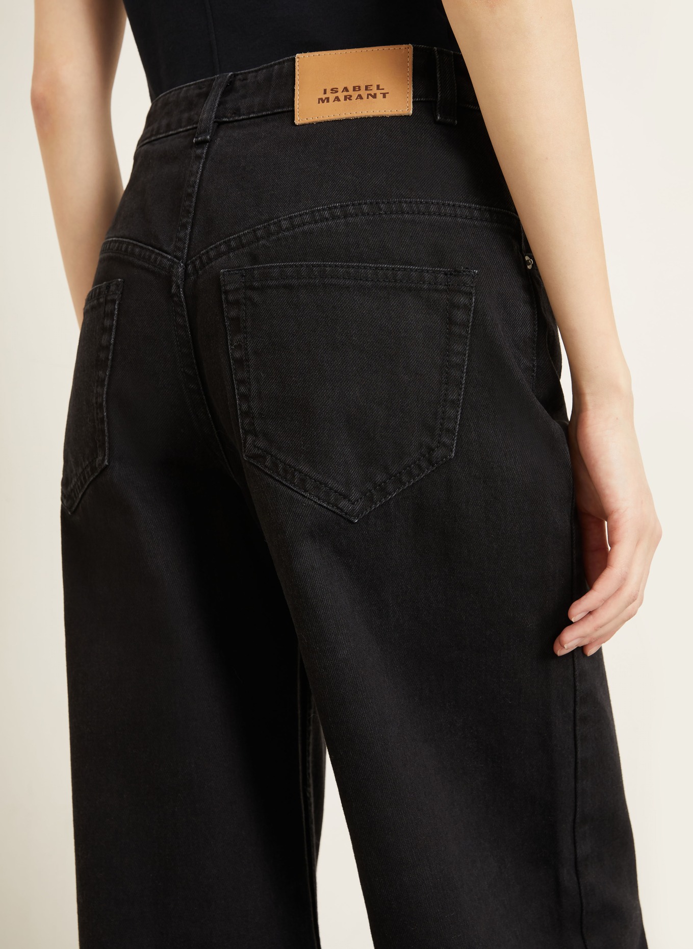ISABEL MARANT Wide Leg Jeans LEMONY: 02FK FADED BLACK