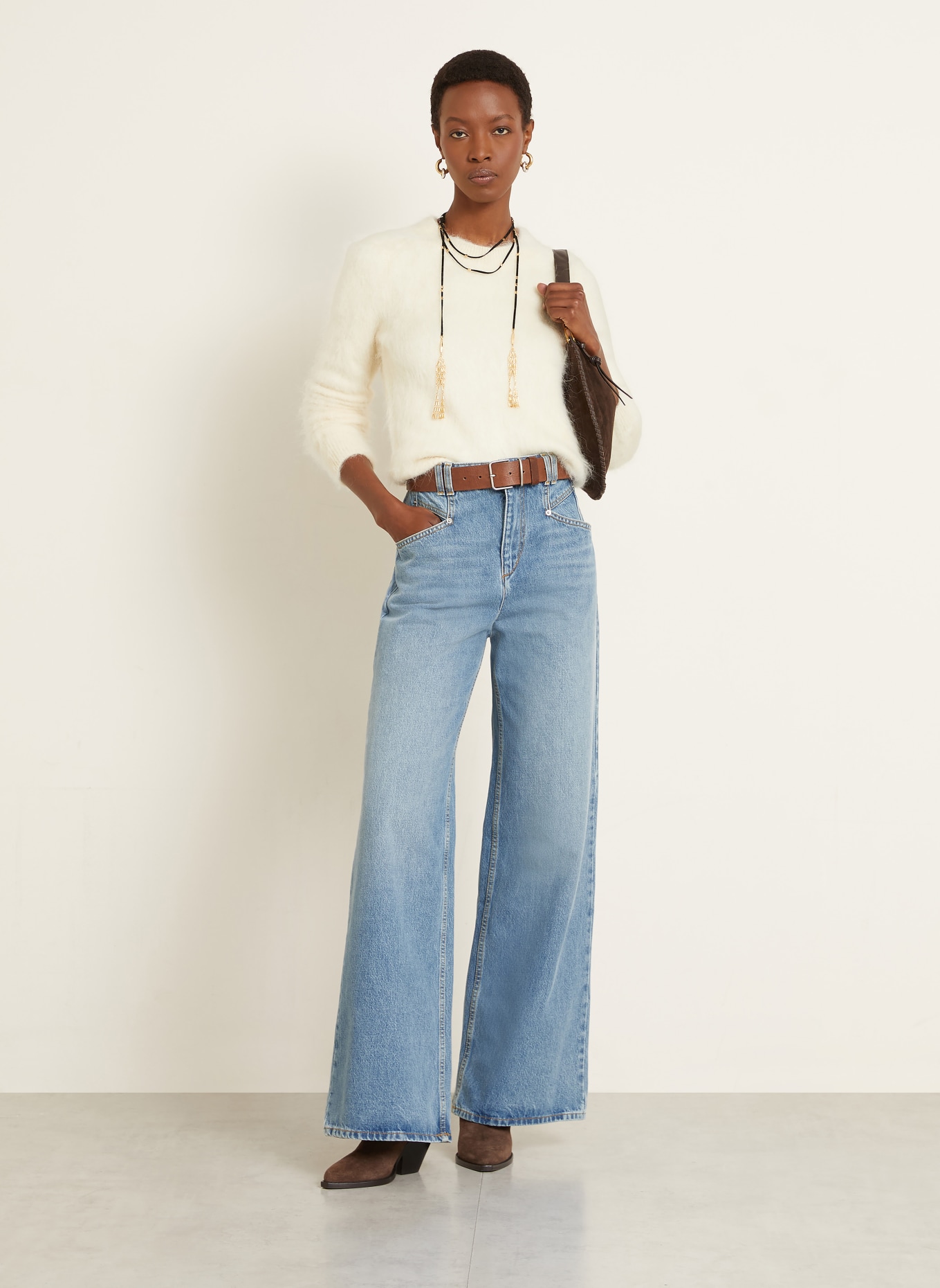 ISABEL MARANT Wide Leg Jeans LEMONY: 30LU LIGHT BLUE