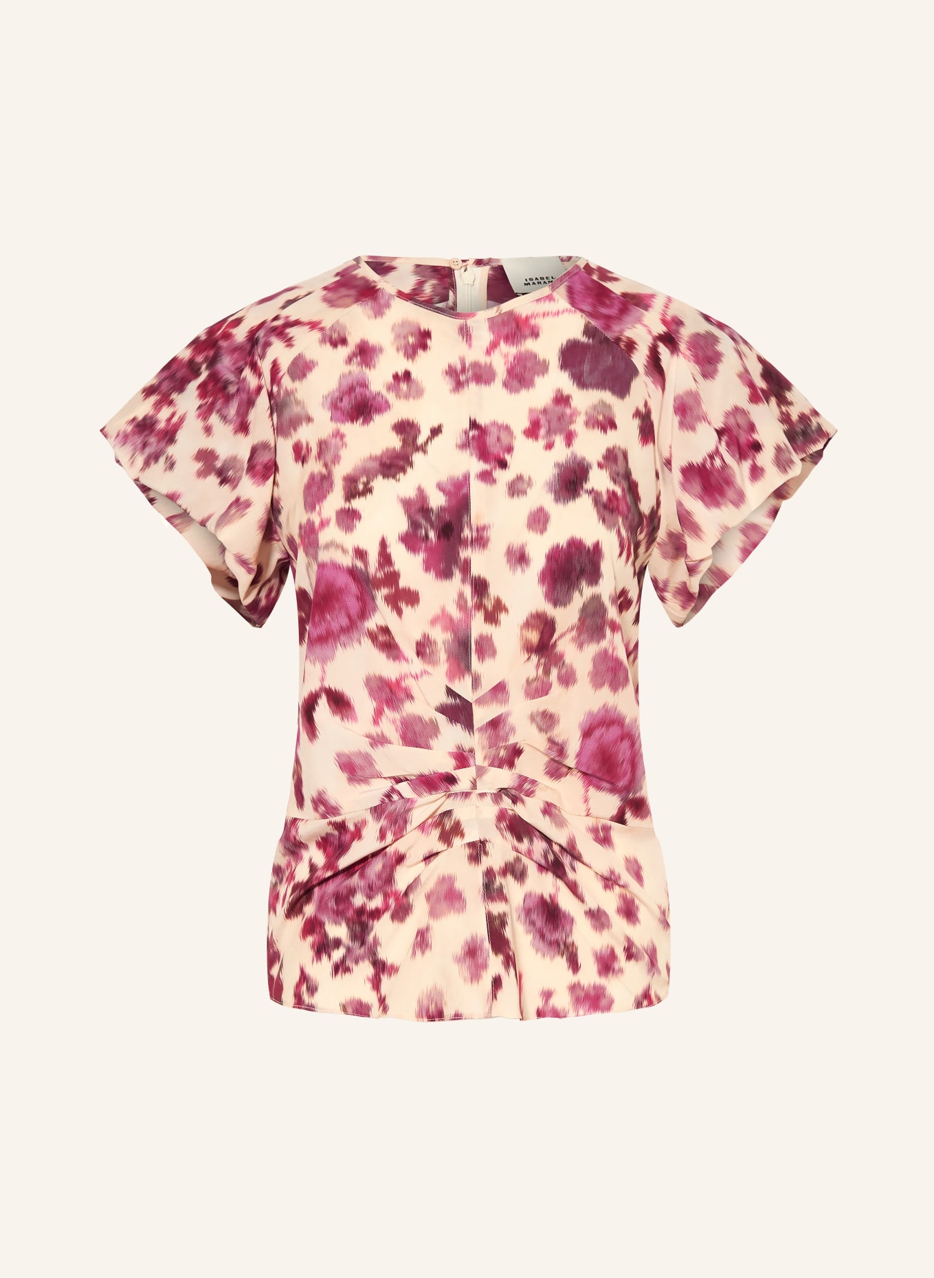 ISABEL MARANT TULLYA silk blouse shirt: FUCHSIA / CREAM
