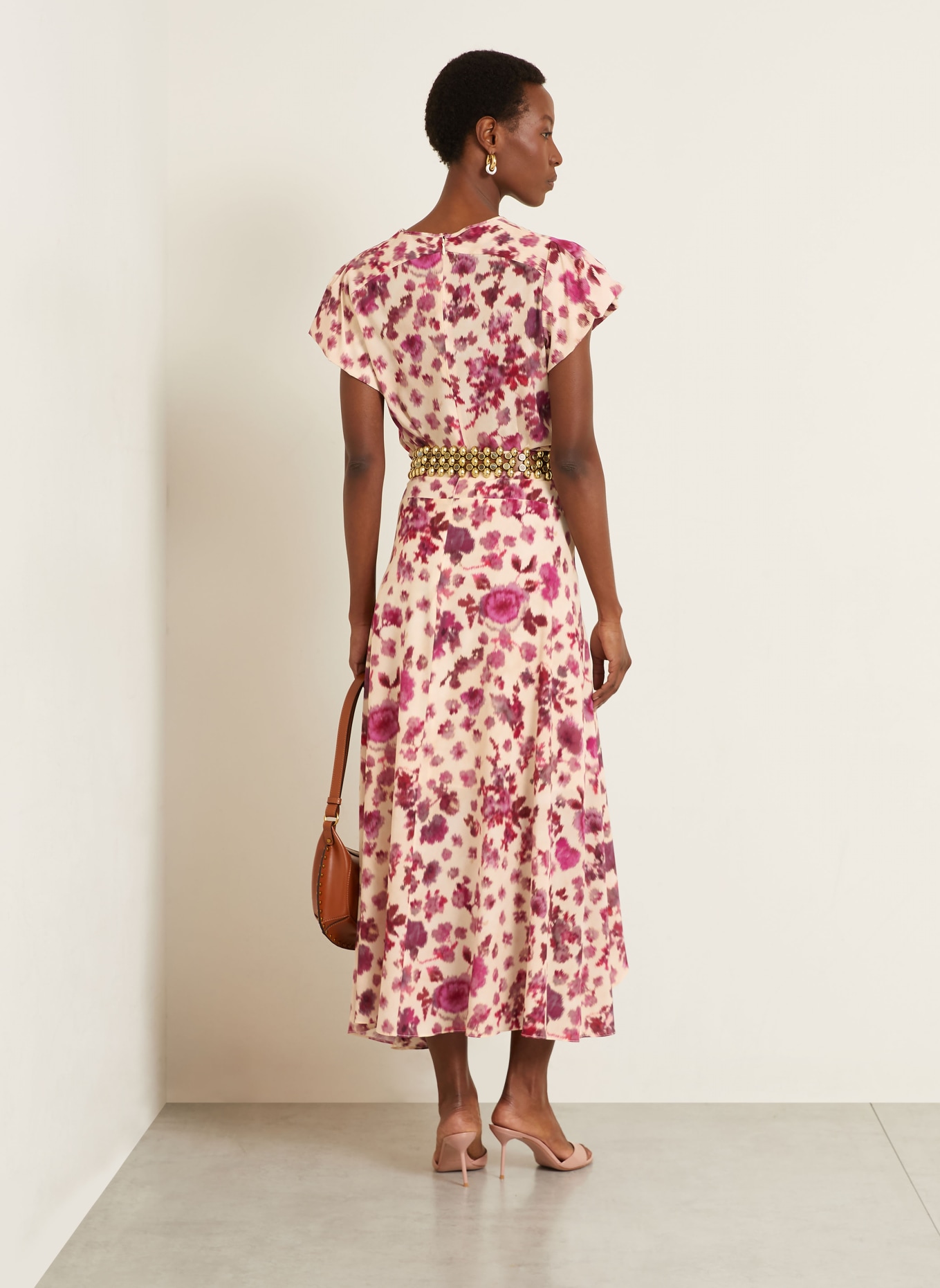 ISABEL MARANT TULLYA silk blouse shirt: FUCHSIA / CREAM