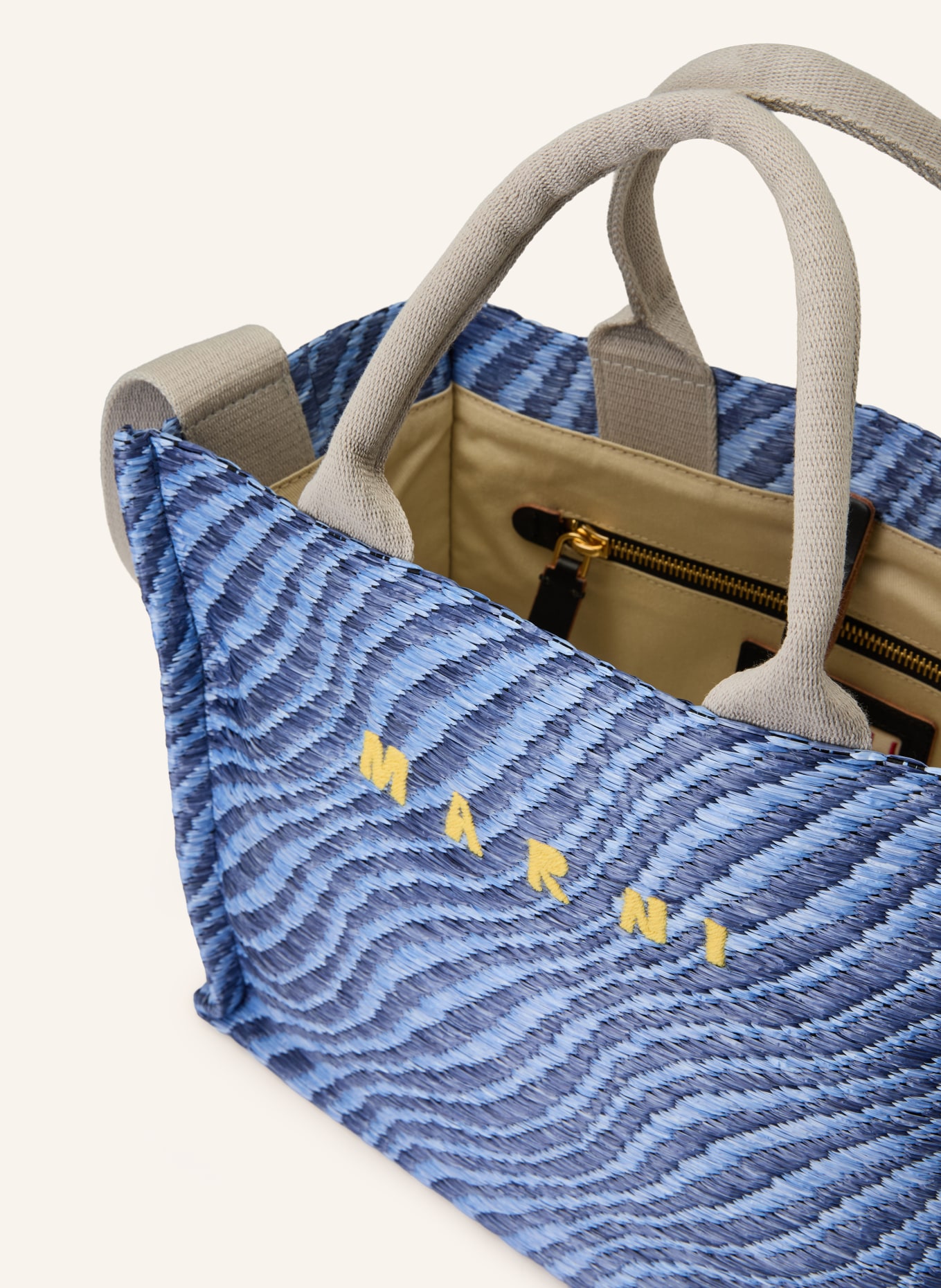 MARNI Shopper SMALL: BLAU / HELLBLAU / WEISS