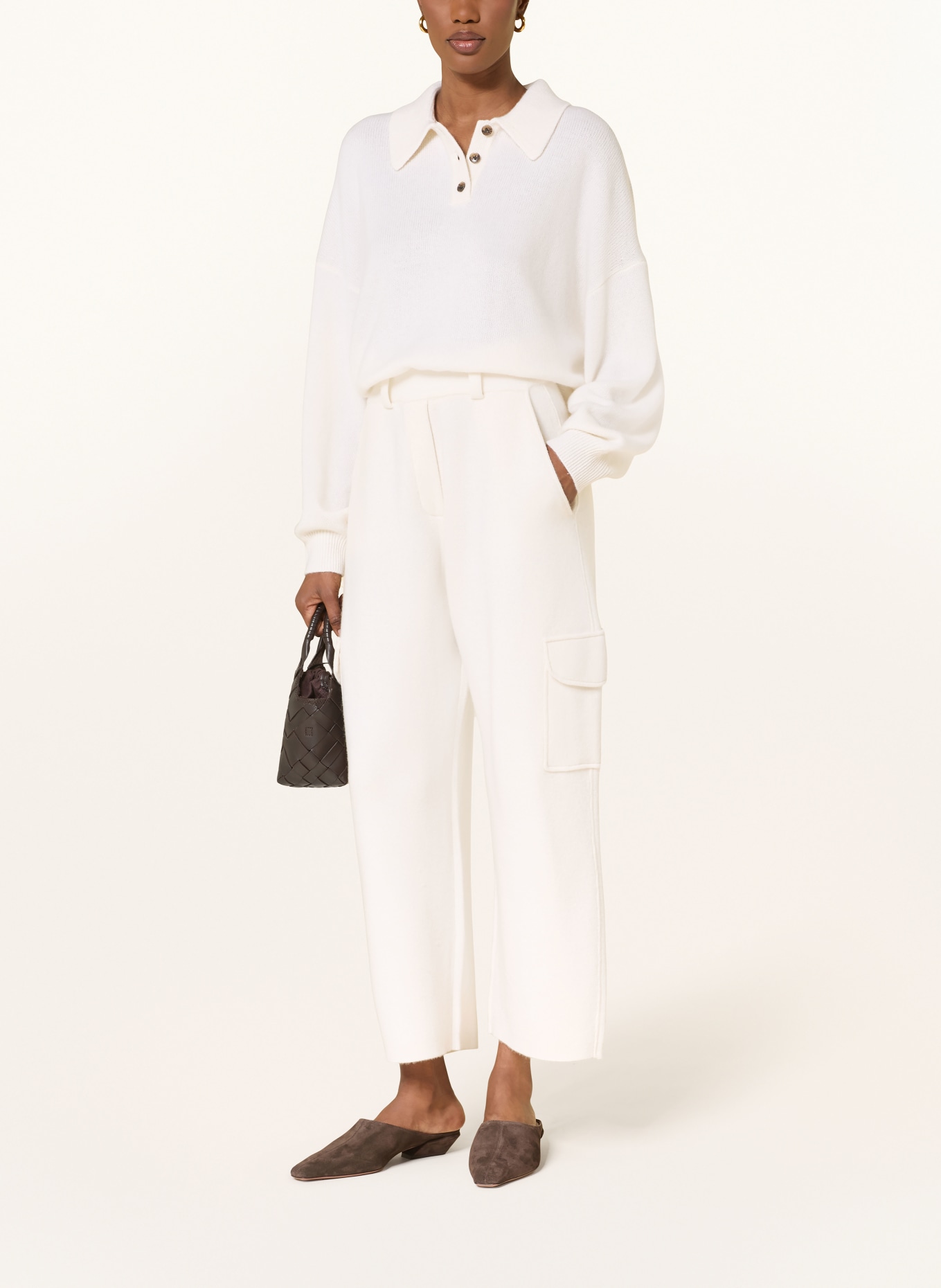 LISA YANG Knitted pants made of cashmere: TAUPE