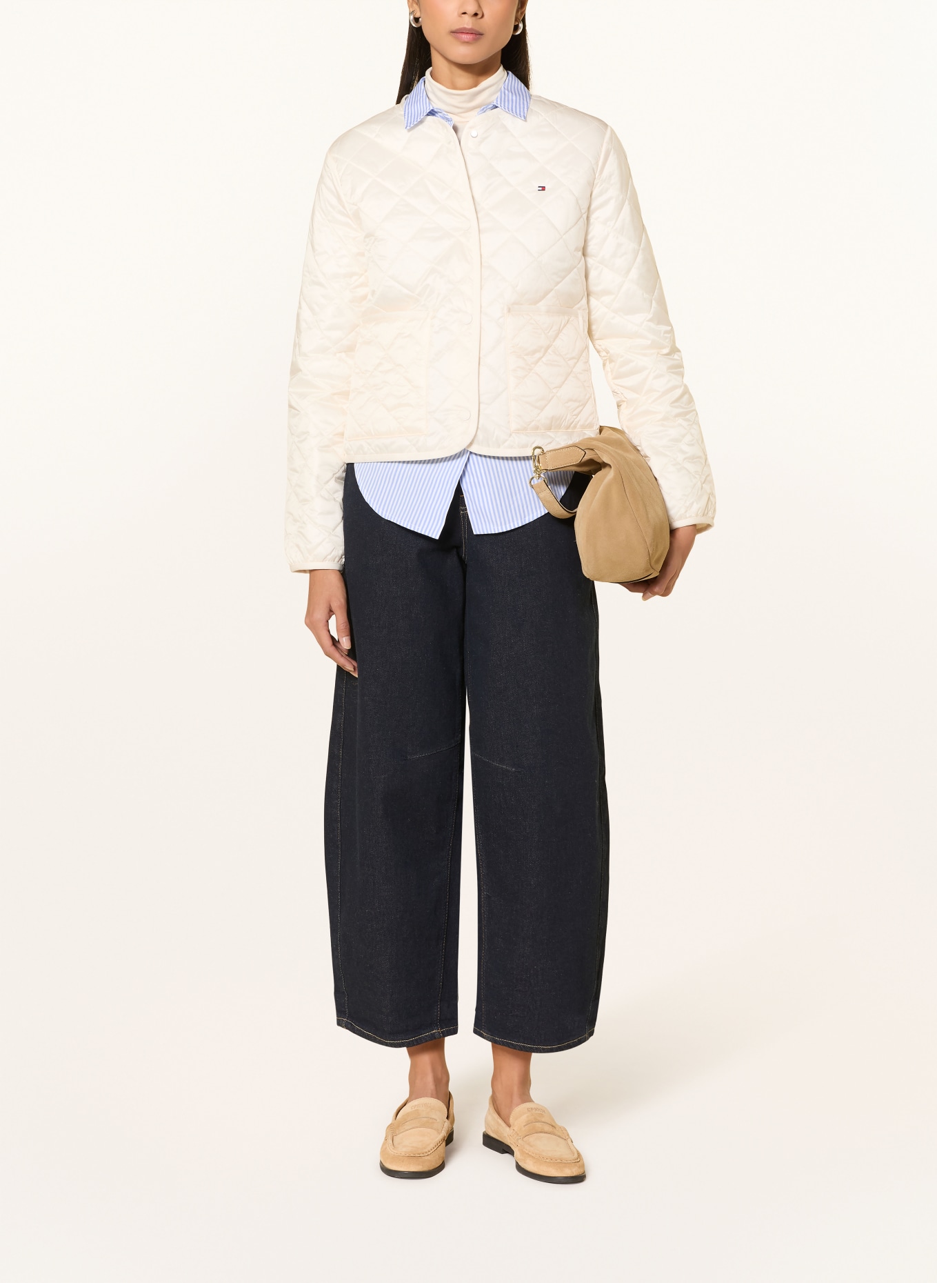 TOMMY HILFIGER Steppjacke aus Satin: ECRU