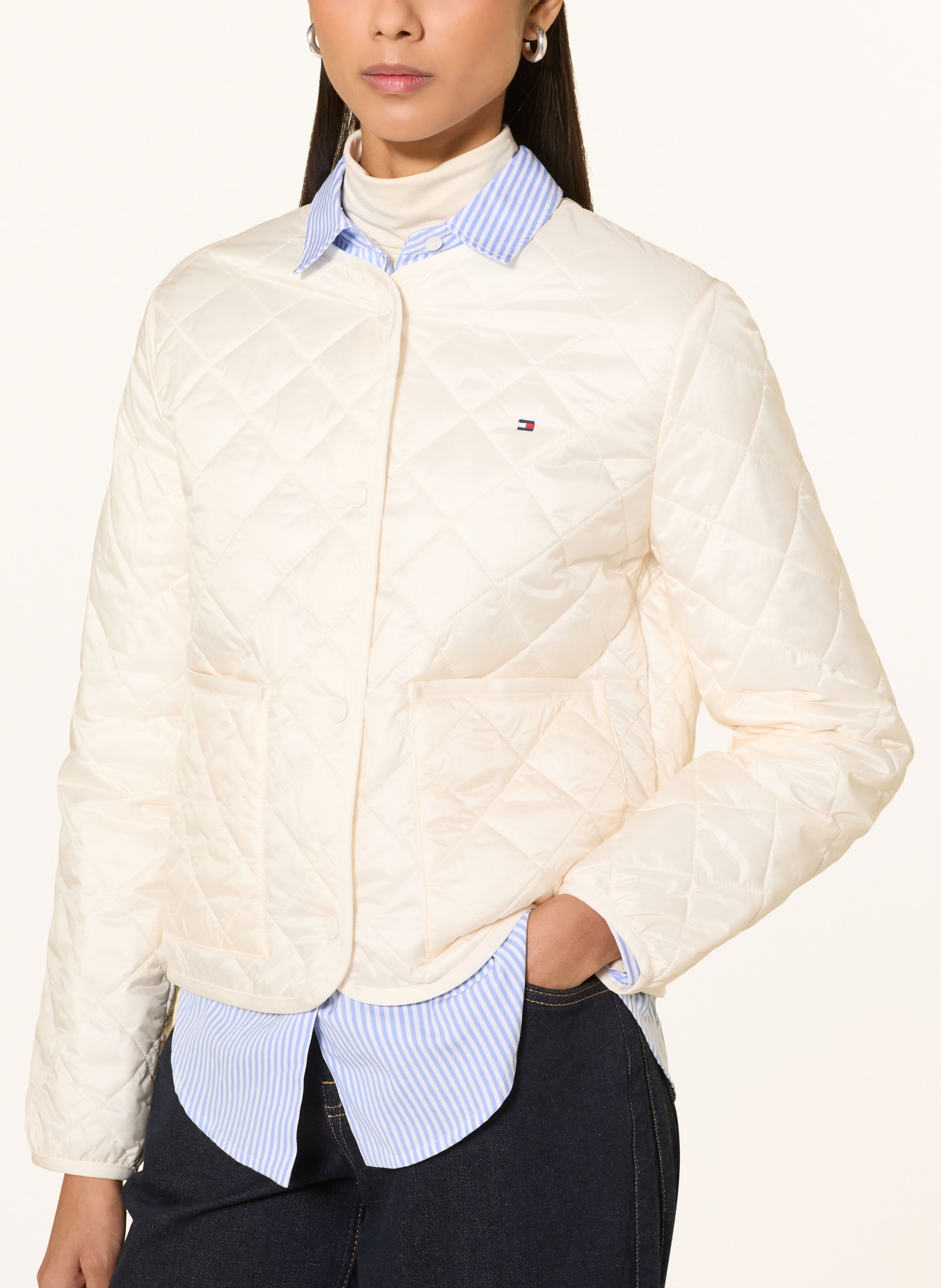 TOMMY HILFIGER Steppjacke aus Satin: ECRU