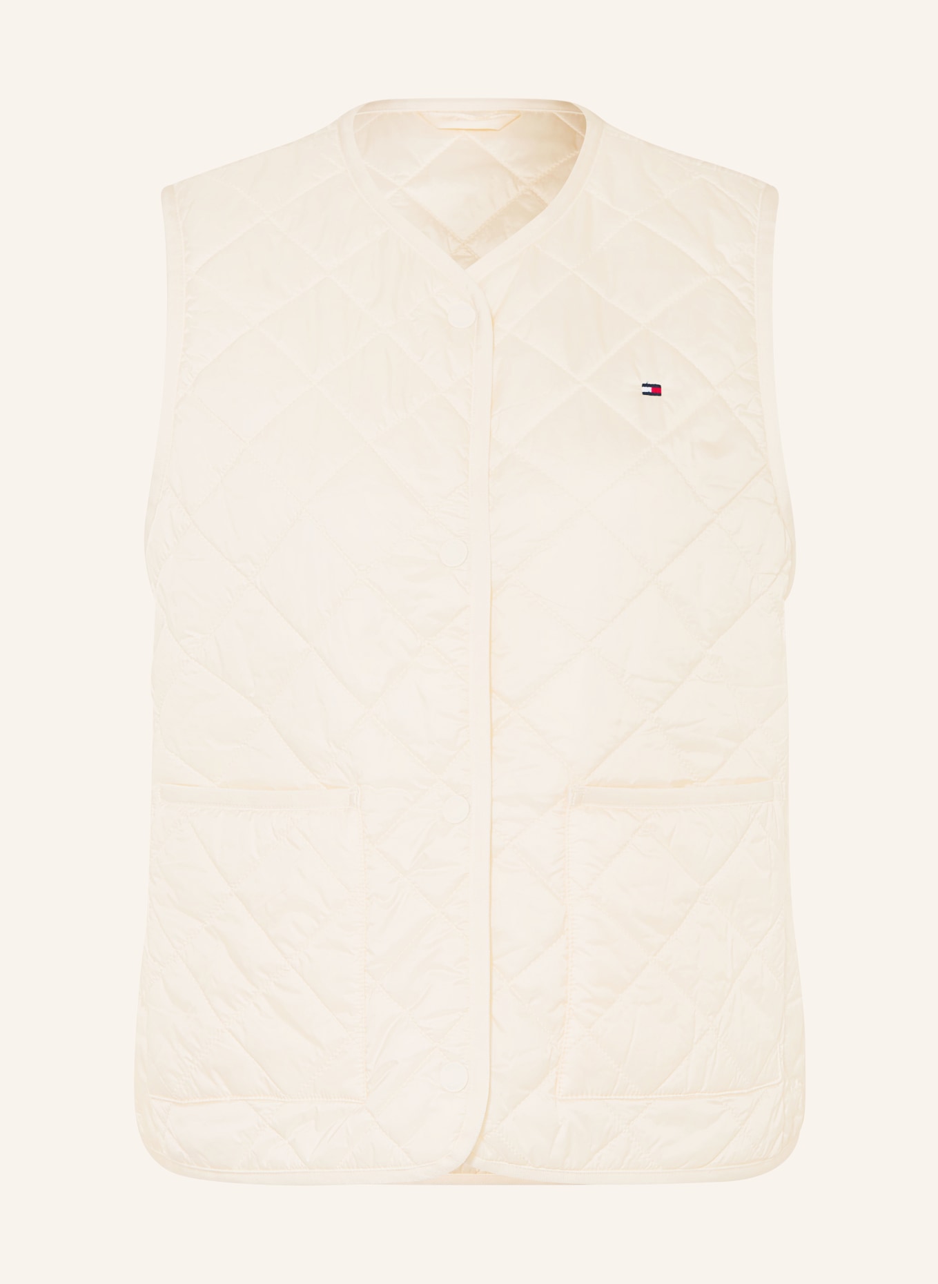 TOMMY HILFIGER Steppweste aus Satin: ECRU