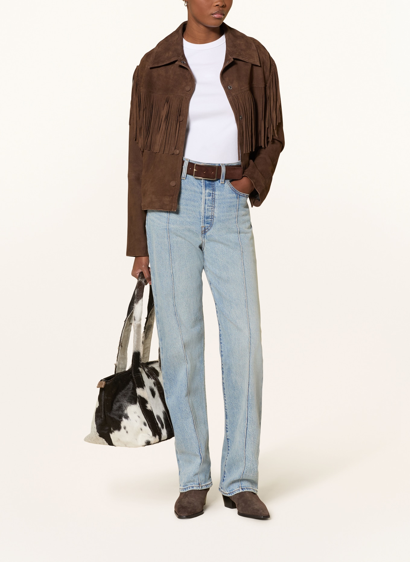 Levi's® Straight Jeans RIBCAGE: 63 Med Indigo - Worn In