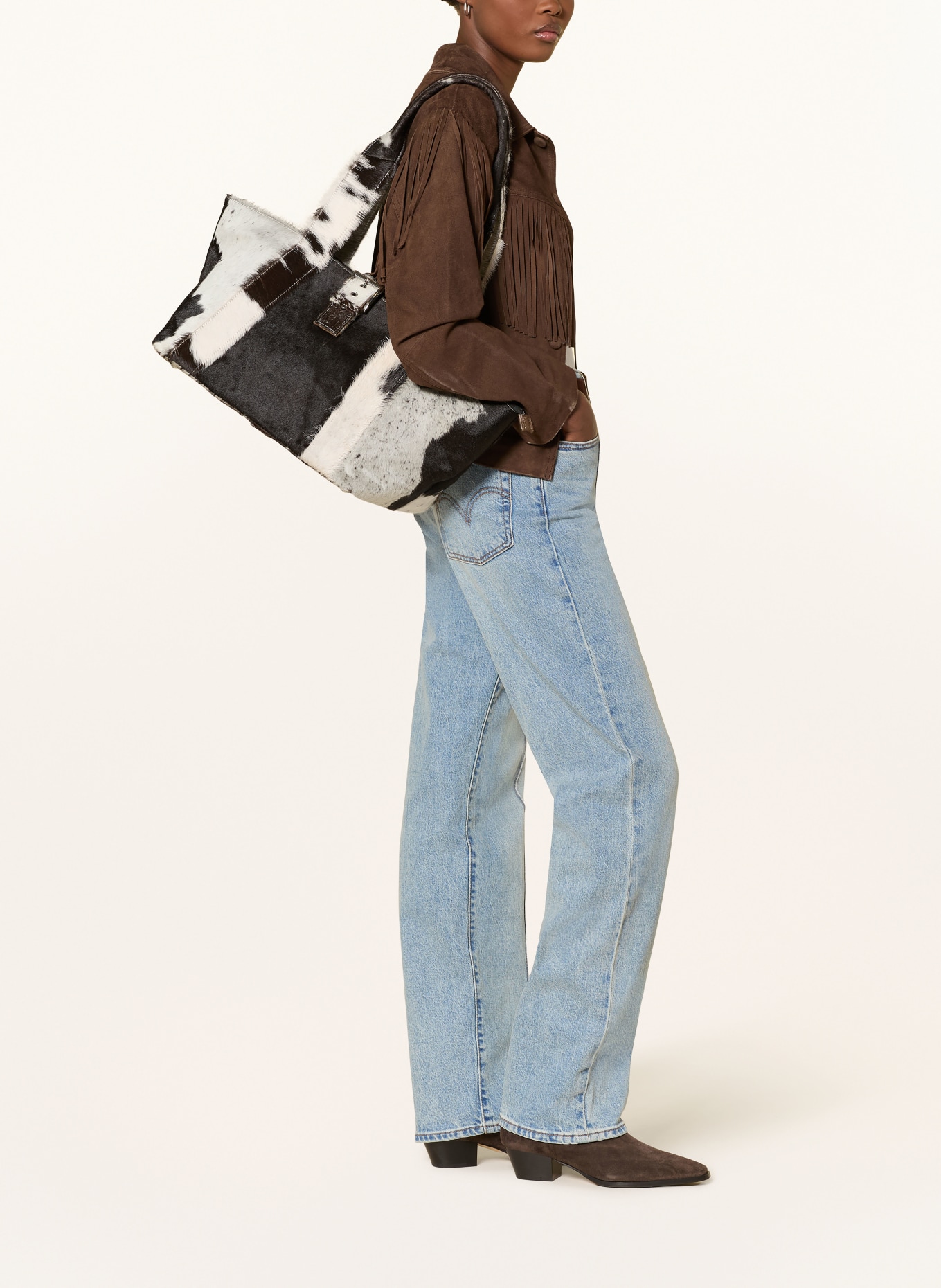 Levi's® Straight Jeans RIBCAGE: 63 Med Indigo - Worn In