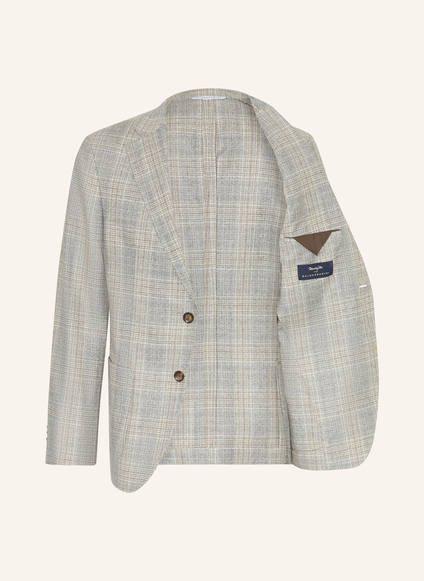 BALDESSARINI Sako Slim Fit: ŠEDÁ / HNĚDÁ / SVĚTLE ŠEDÁ