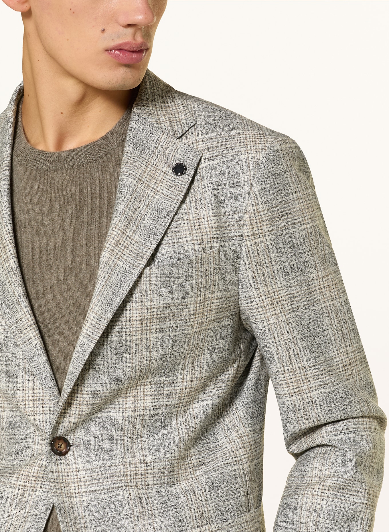 BALDESSARINI Sako Slim Fit: ŠEDÁ / HNĚDÁ / SVĚTLE ŠEDÁ