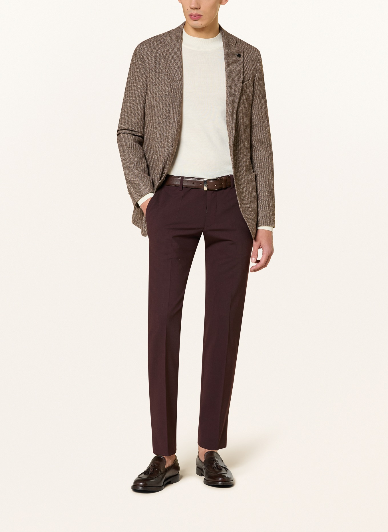BALDESSARINI Extra slim fit jacket: DARK BROWN / TAUPE