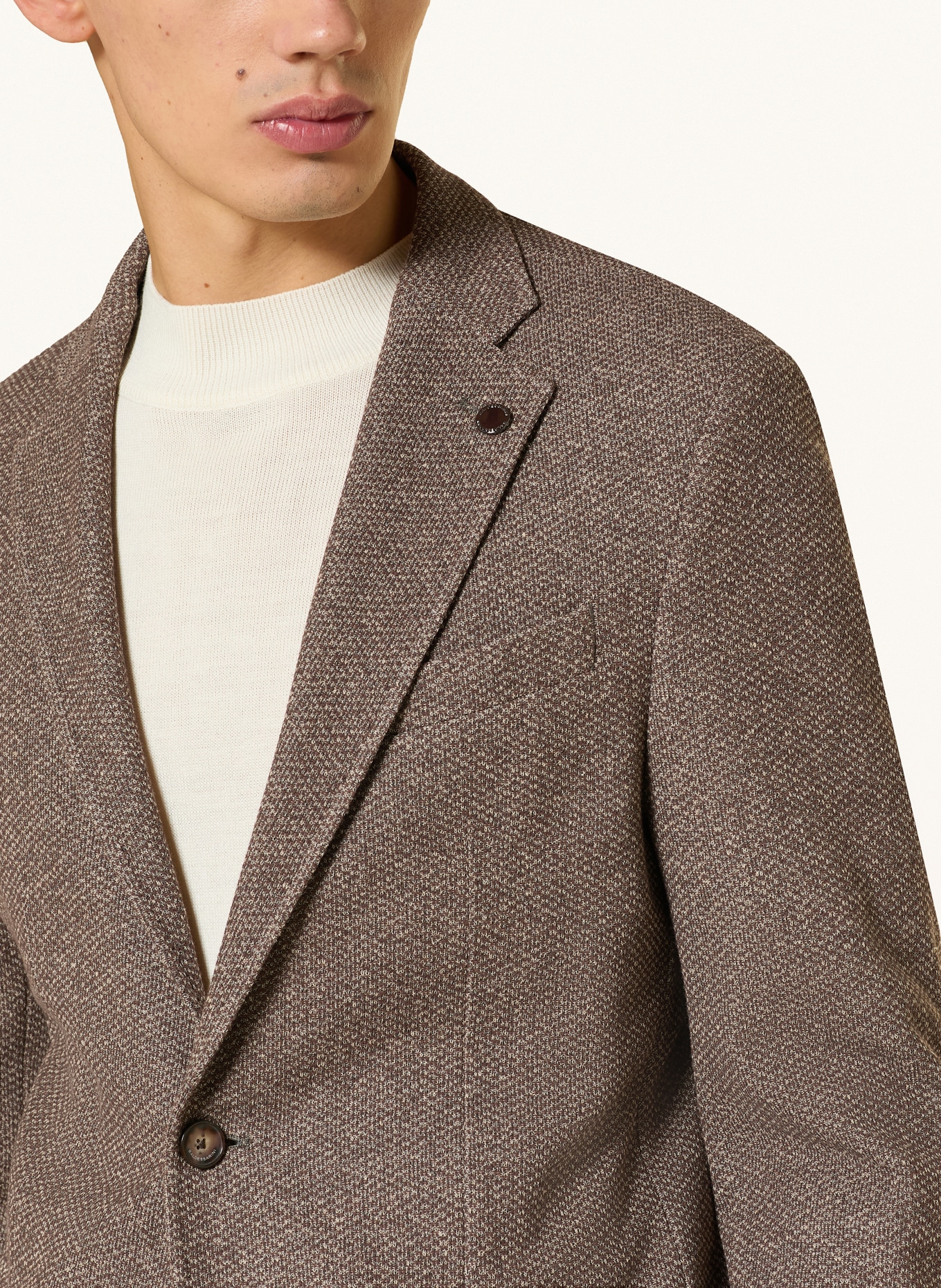 BALDESSARINI Extra slim fit jacket: DARK BROWN / TAUPE