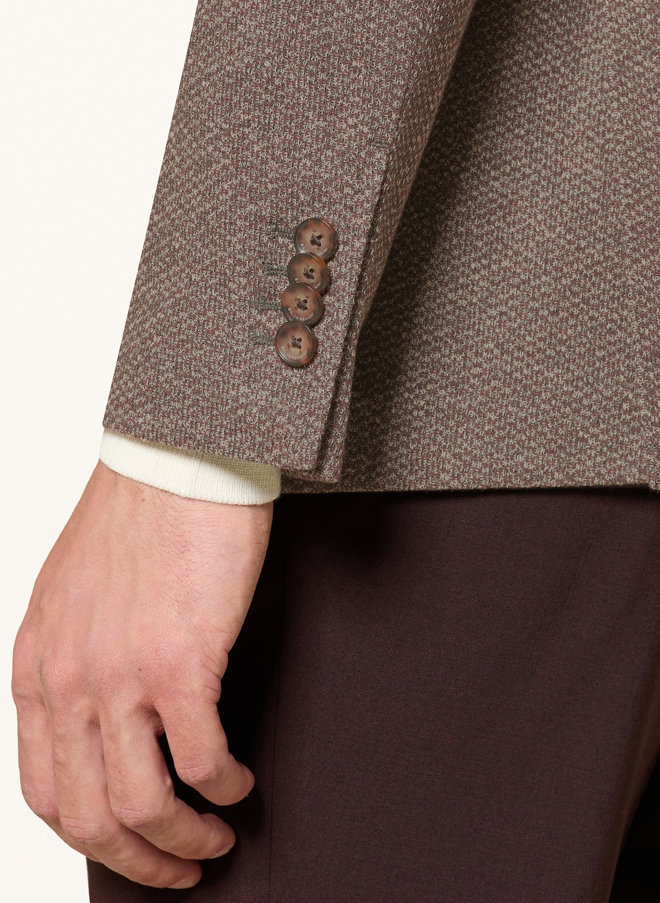 BALDESSARINI Extra slim fit jacket: DARK BROWN / TAUPE