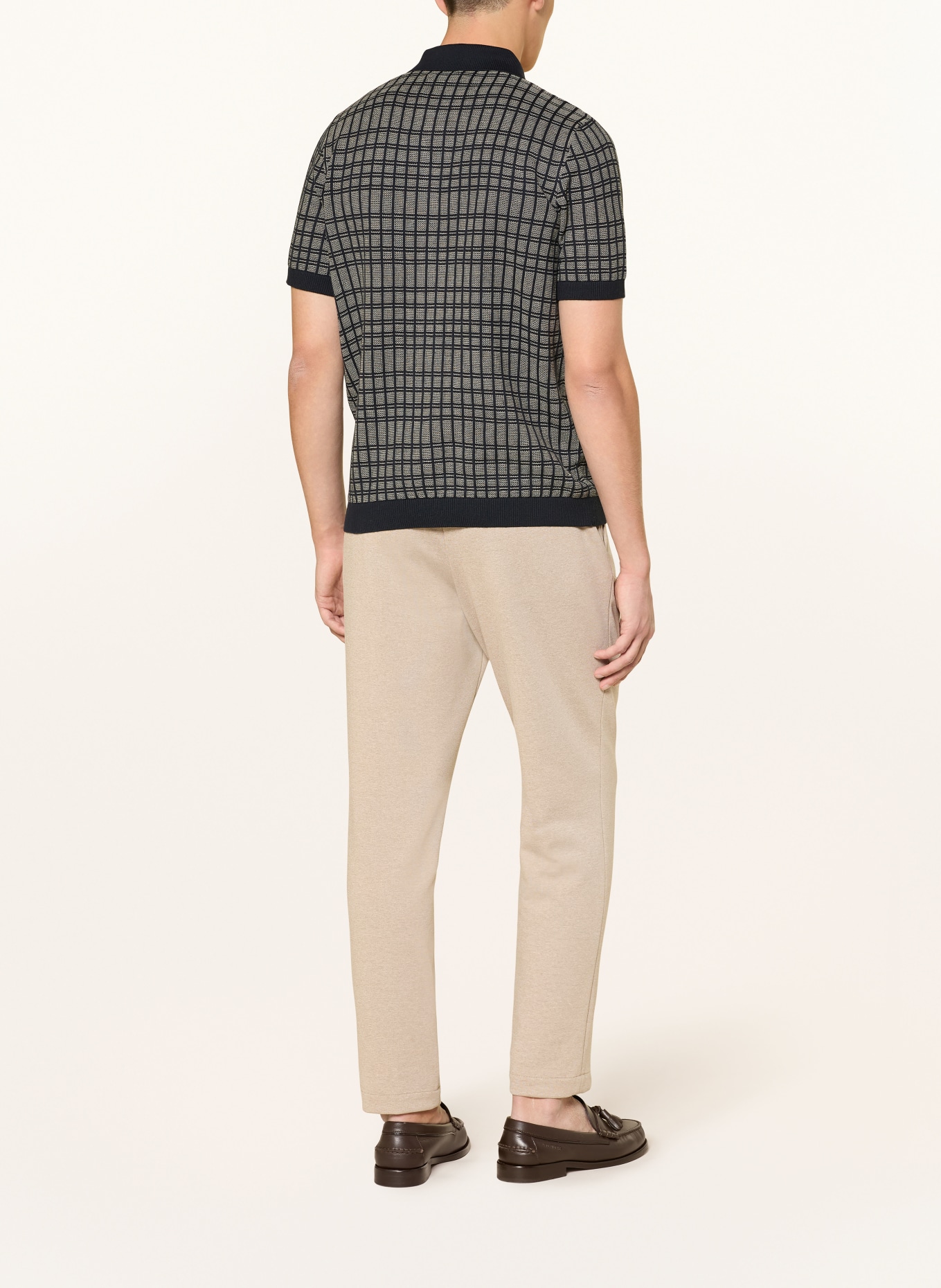 CINQUE Strickhemd CIYARO Extra Slim Fit: DUNKELBLAU / WEISS