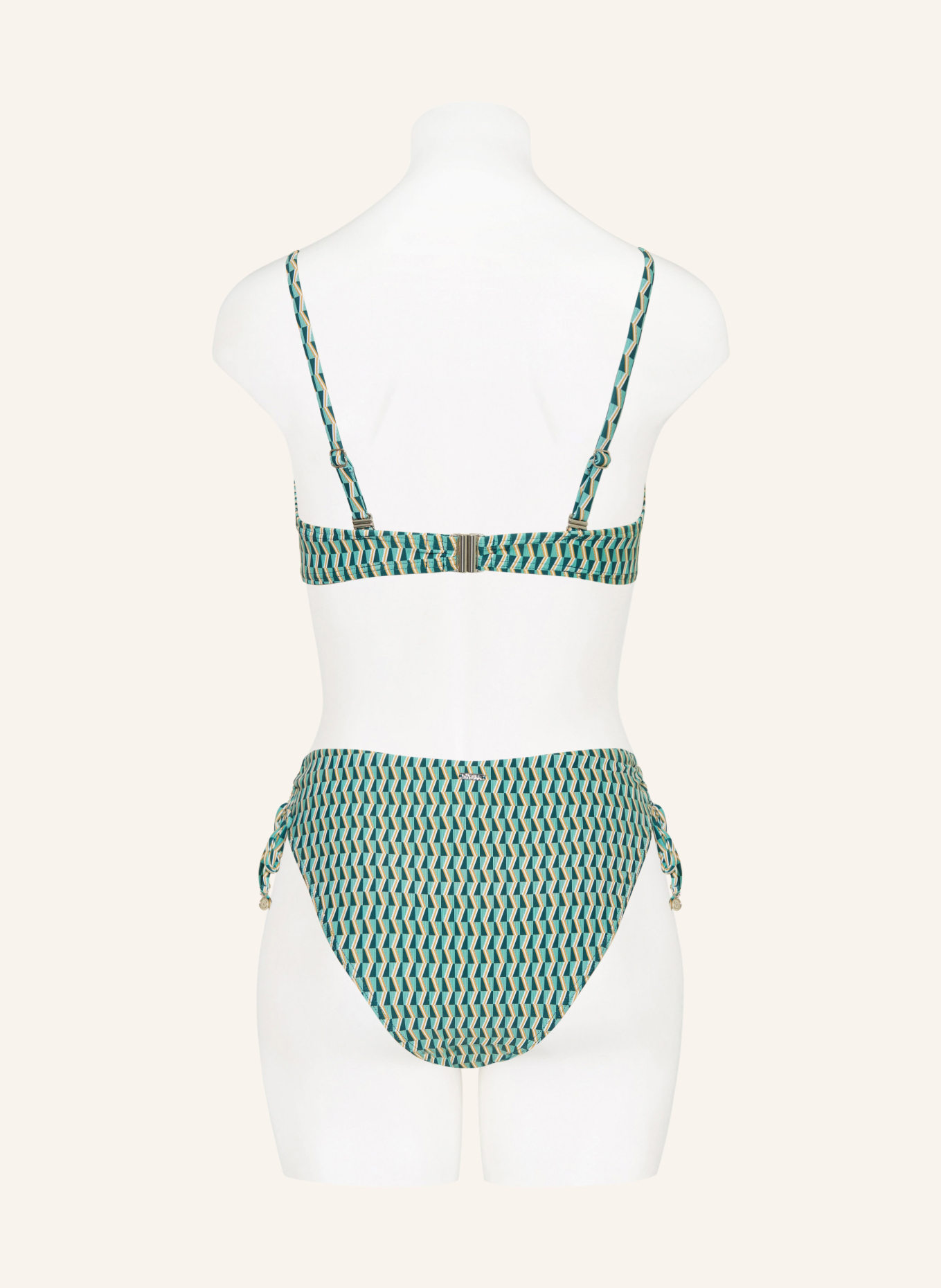 CYELL Biustonosz bikini na ramiączkach GROOVY GRAPHIC: ZIELONY / CIEMNOZIELONY / BIAŁY