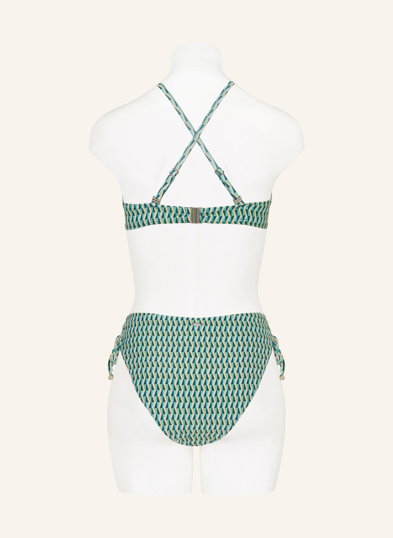 CYELL Biustonosz bikini na ramiączkach GROOVY GRAPHIC: ZIELONY / CIEMNOZIELONY / BIAŁY