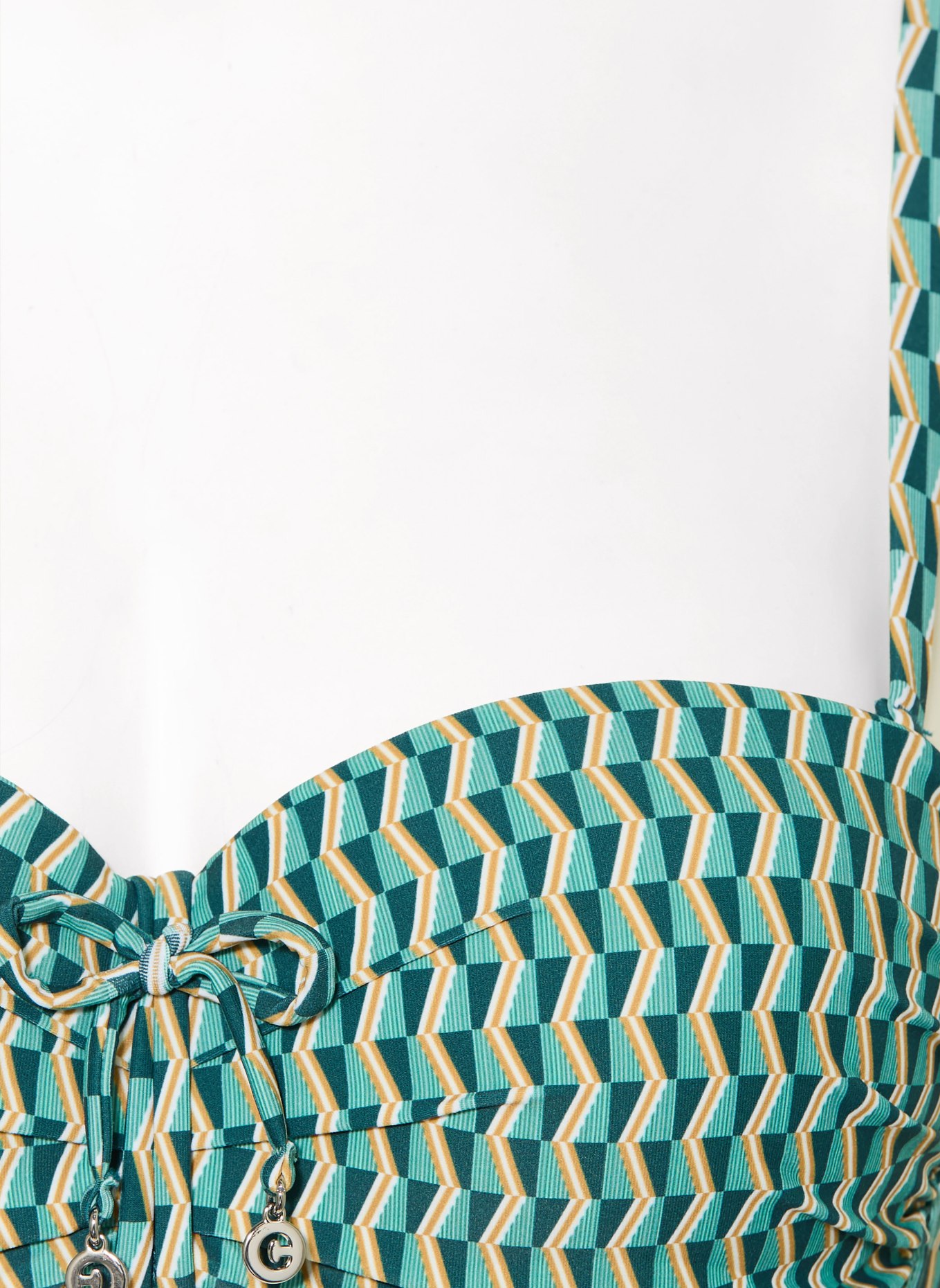 CYELL Biustonosz bikini na ramiączkach GROOVY GRAPHIC: ZIELONY / CIEMNOZIELONY / BIAŁY