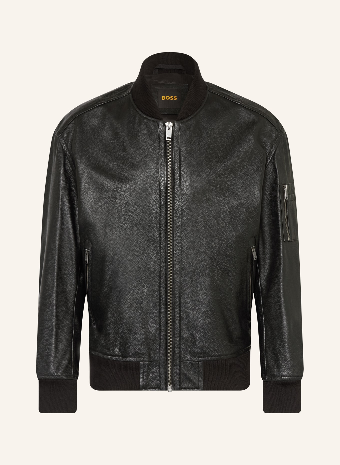 BOSS Lederblouson JAKRI: SCHWARZ