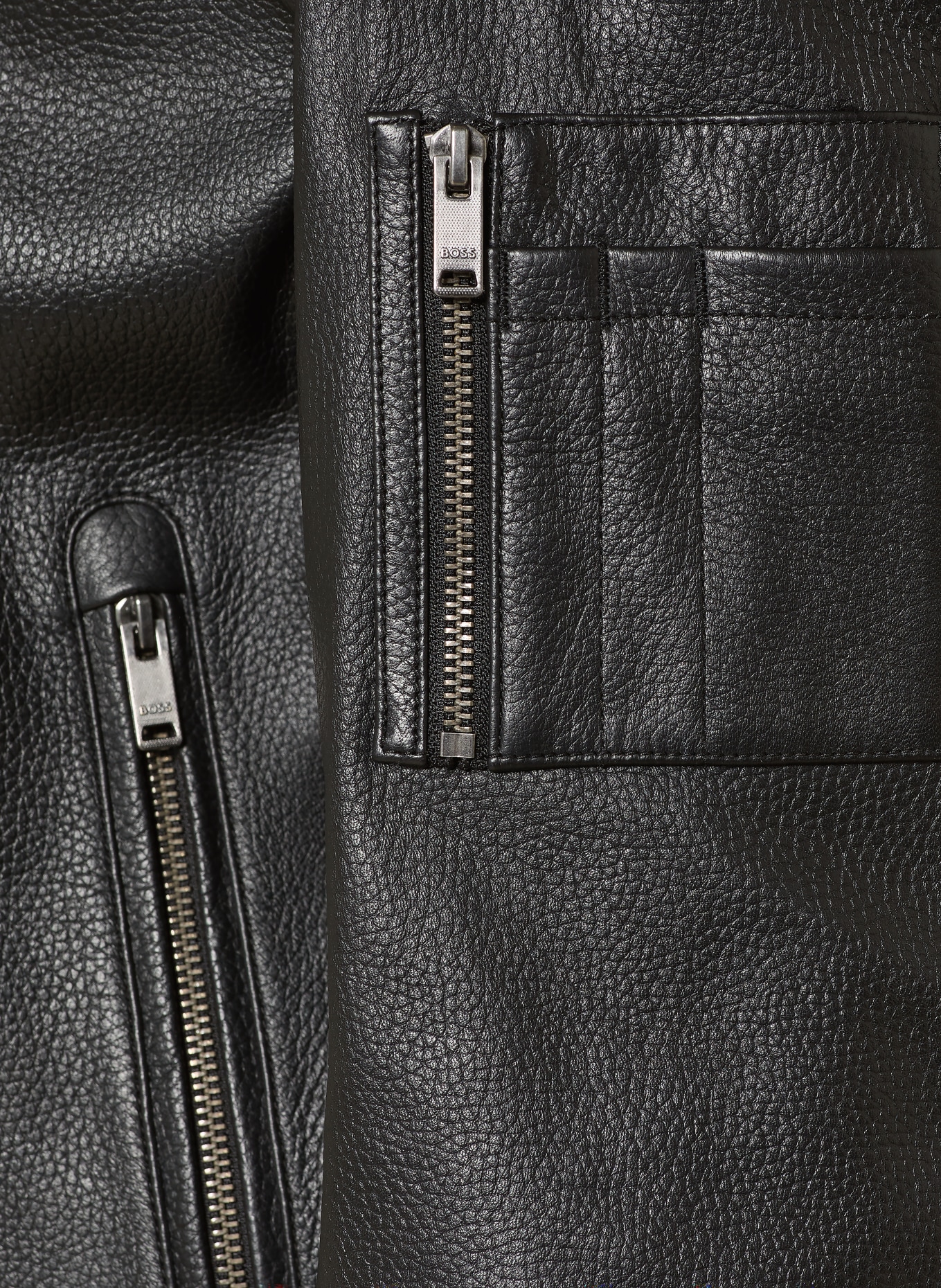 BOSS Lederblouson JAKRI: SCHWARZ