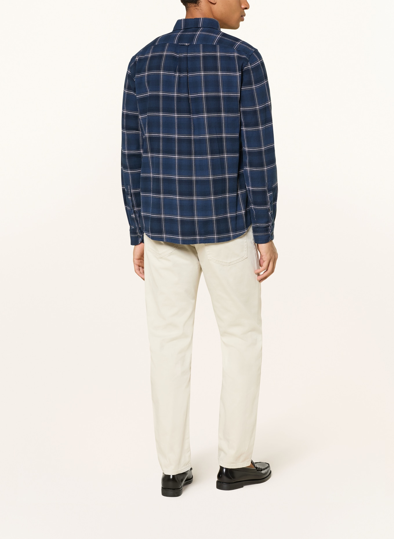 BOSS Flanellhemd RICKERT Regular Fit: DUNKELBLAU / ROSA