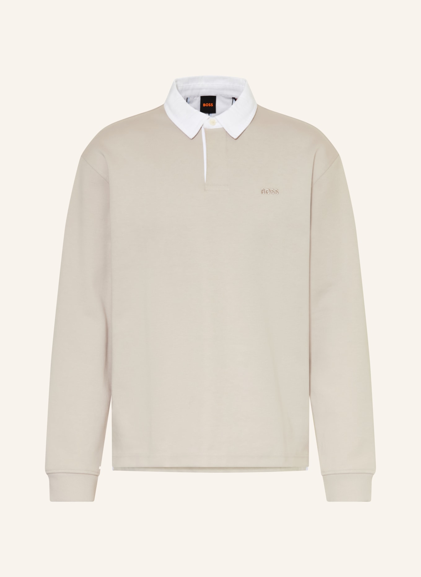 BOSS Jerseyové polo tričko EXIS: ŠEDÁ / BÍLÁ