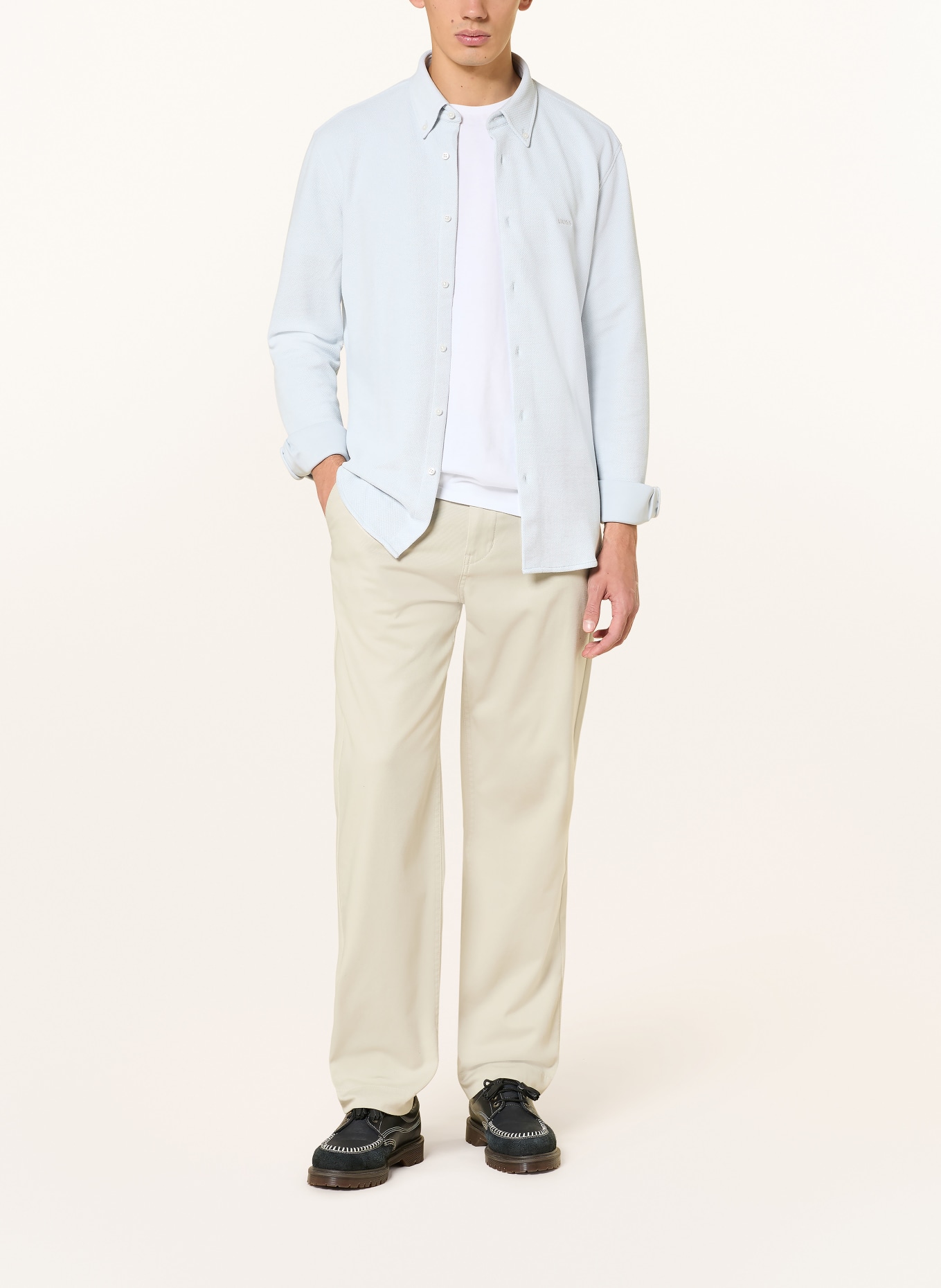 BOSS Jerseyhemd MYJERSEY Slim Fit: BLAUGRAU