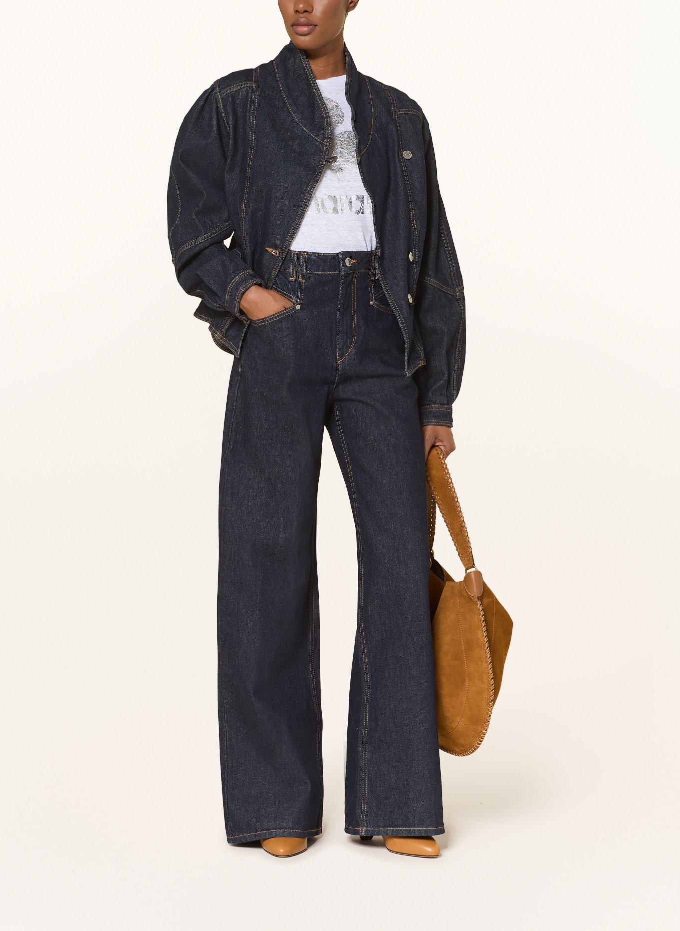 MARANT ÉTOILE Dżinsy z szerokimi nogawkami LEMONY: 30DM dark midnight