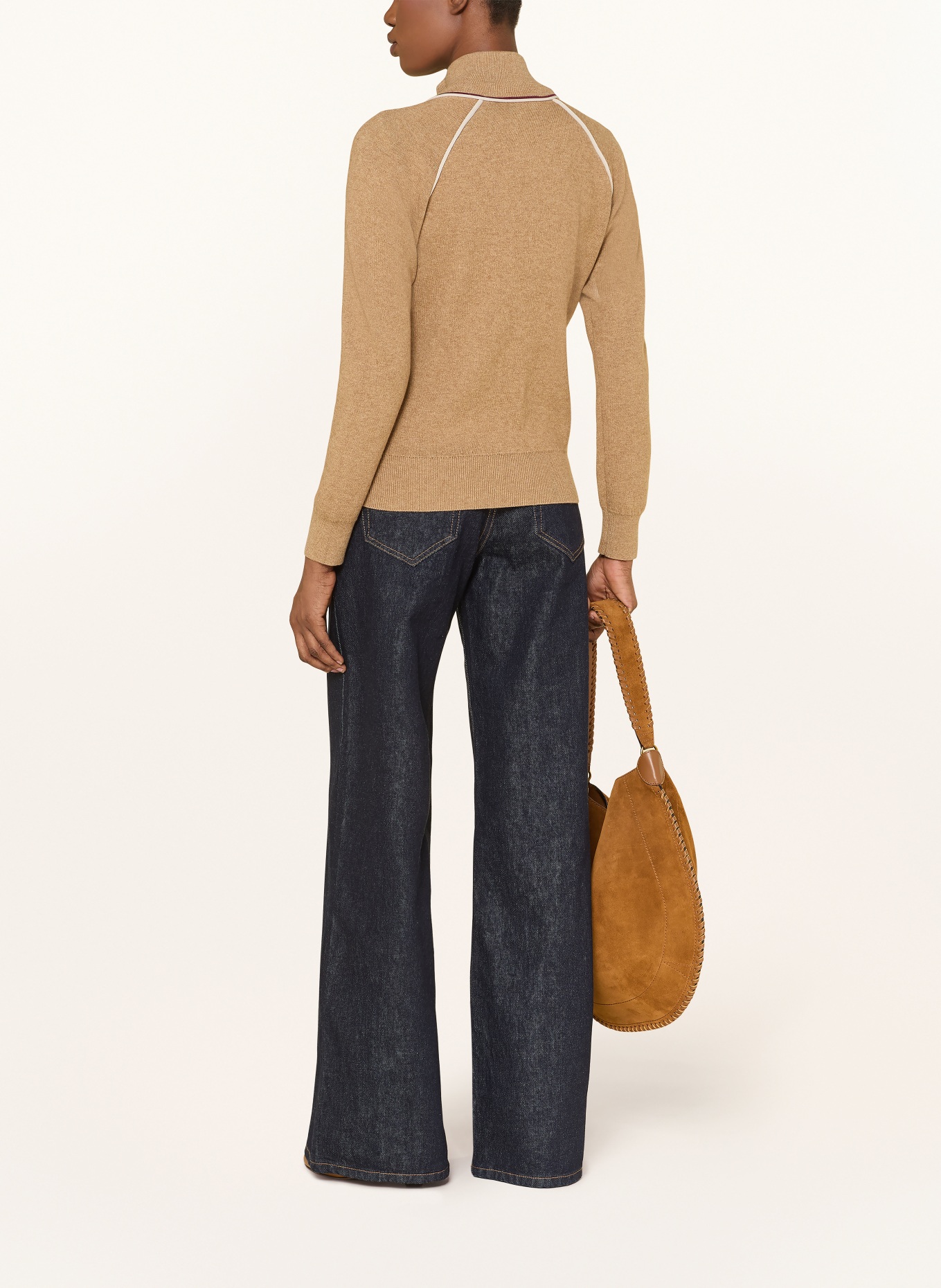 MARANT ÉTOILE Sweter LANYA: CAMELOWY / JASNOCZARY / CIEMNOCZERWONY