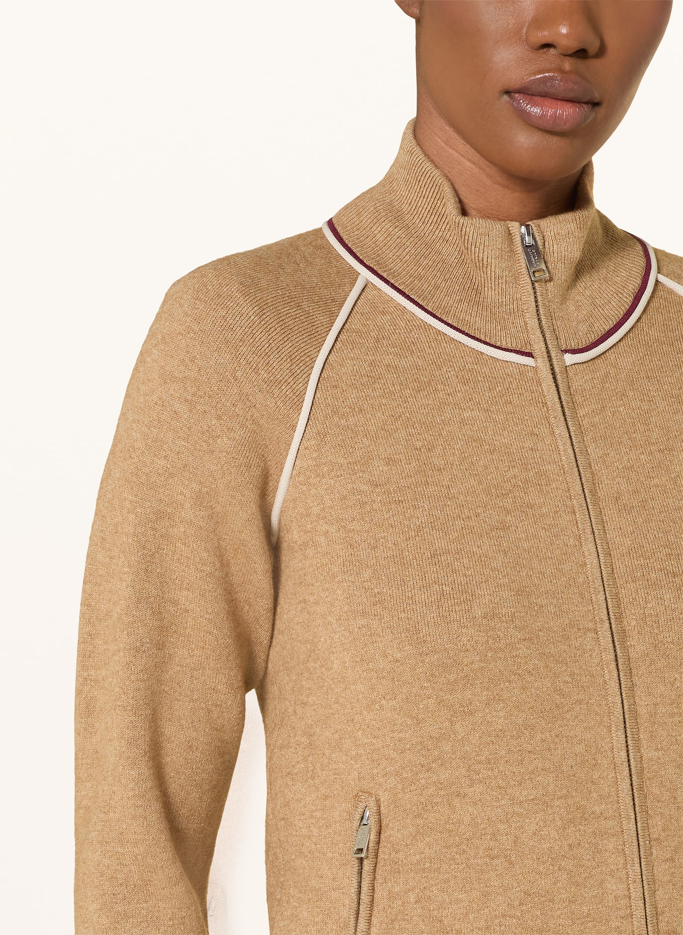 MARANT ÉTOILE Sweter LANYA: CAMELOWY / JASNOCZARY / CIEMNOCZERWONY