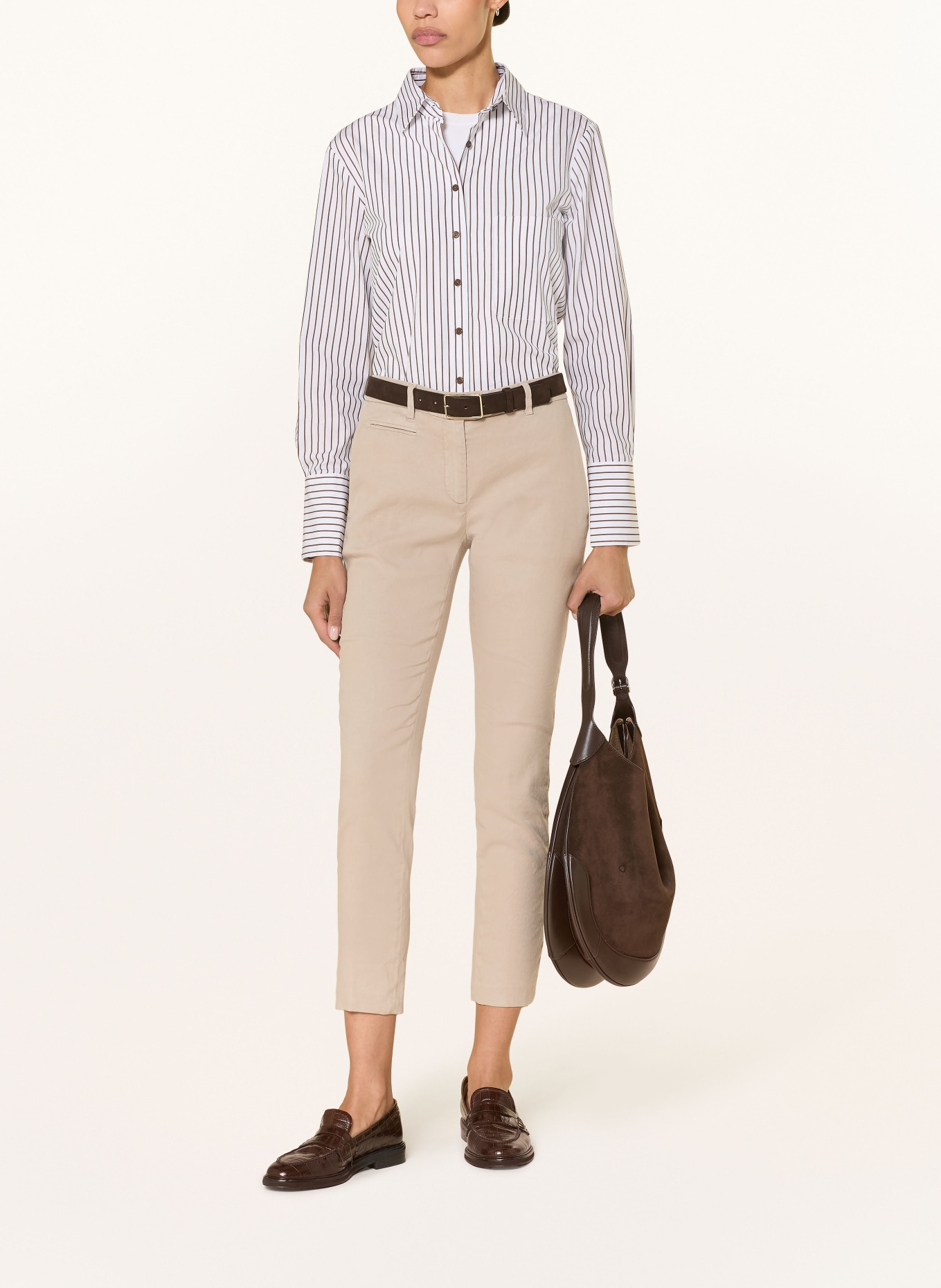 Dondup 7/8 PERFECT pants with linen: BEIGE