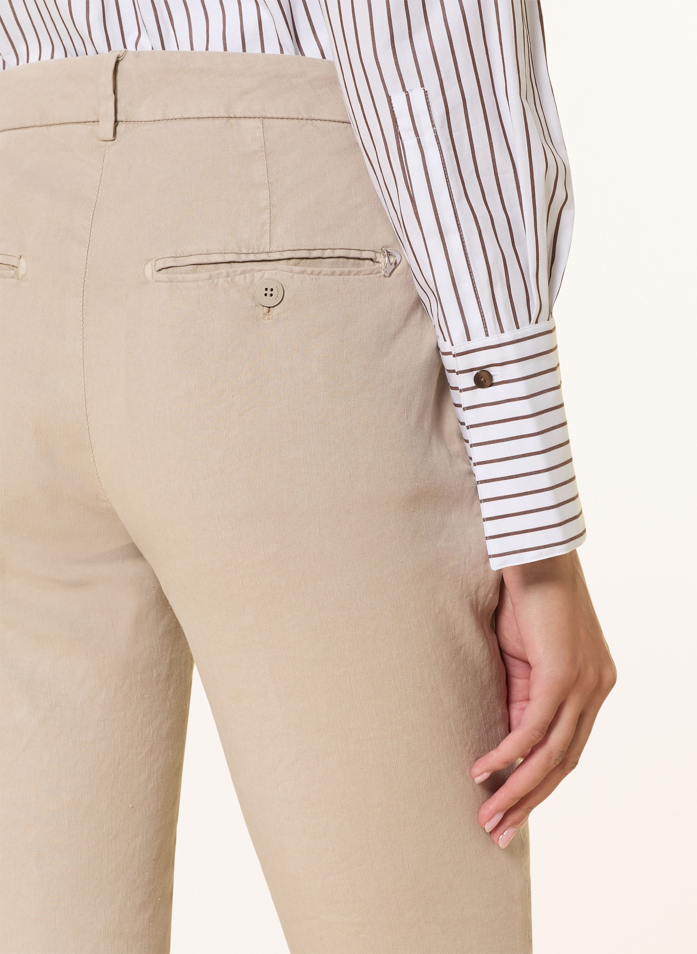 Dondup 7/8 PERFECT pants with linen: BEIGE