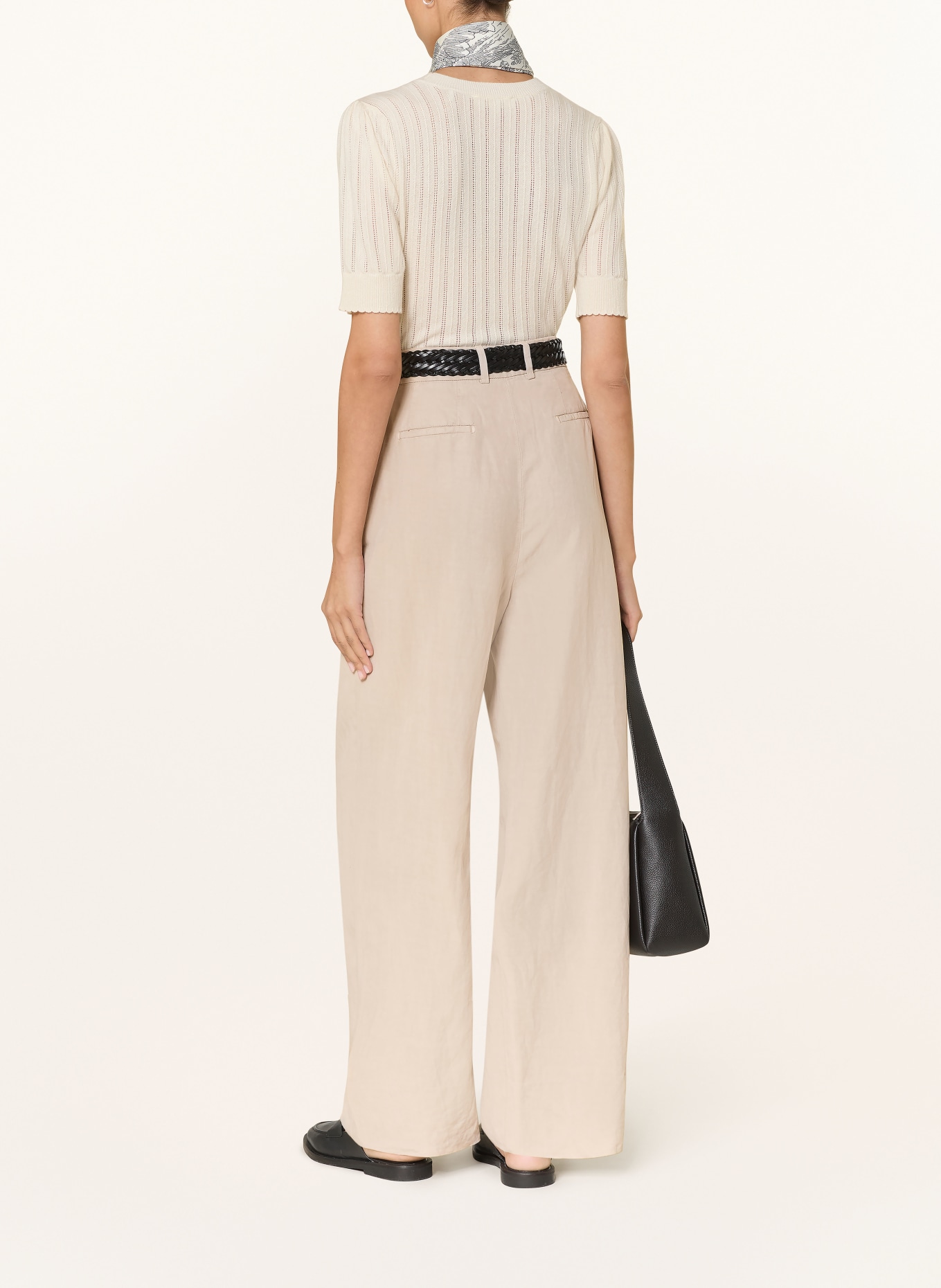 Dondup Spodnie z szerokimi nogawkami ELOUISE: BEŻOWY