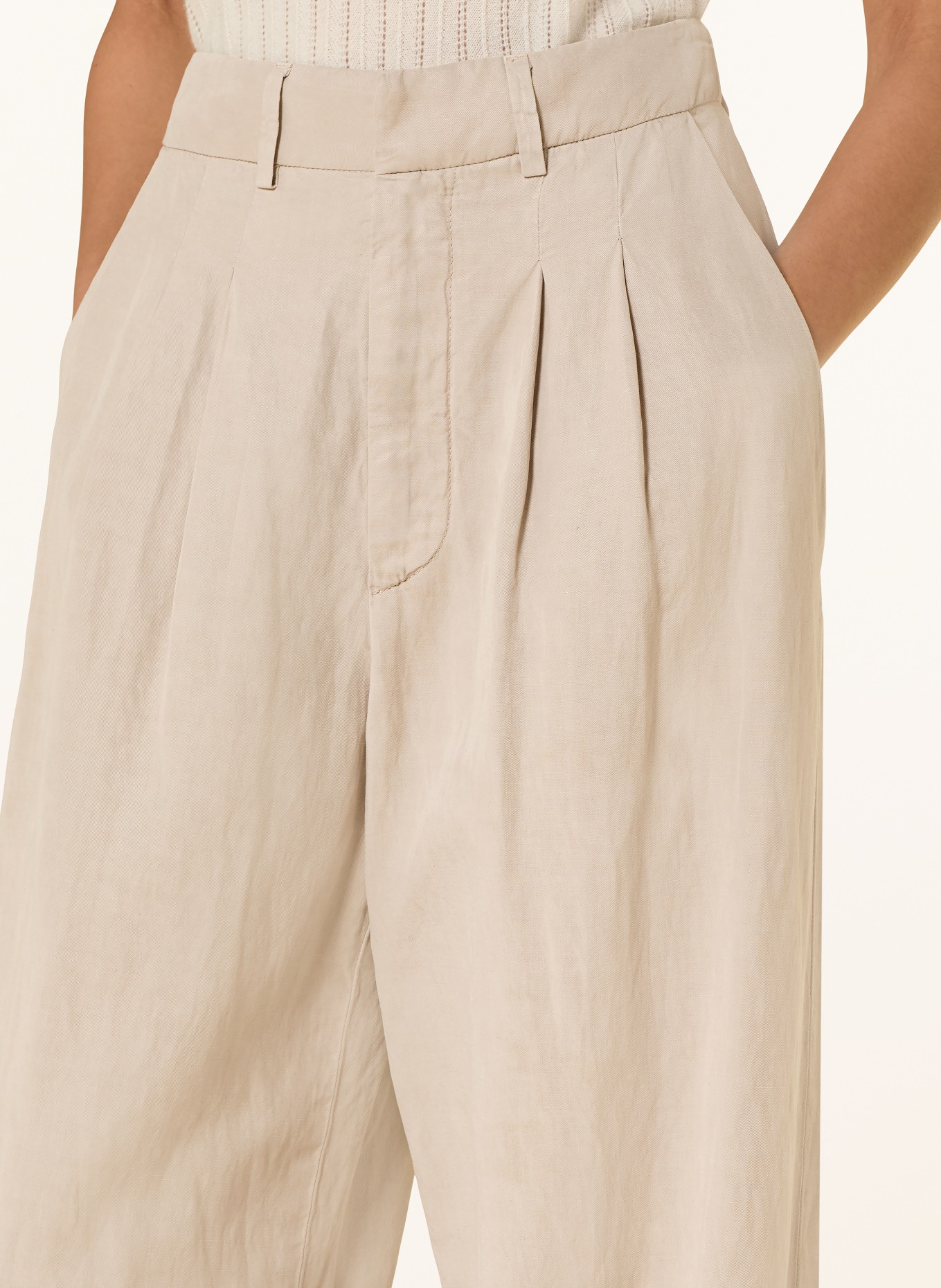 Dondup Spodnie z szerokimi nogawkami ELOUISE: BEŻOWY