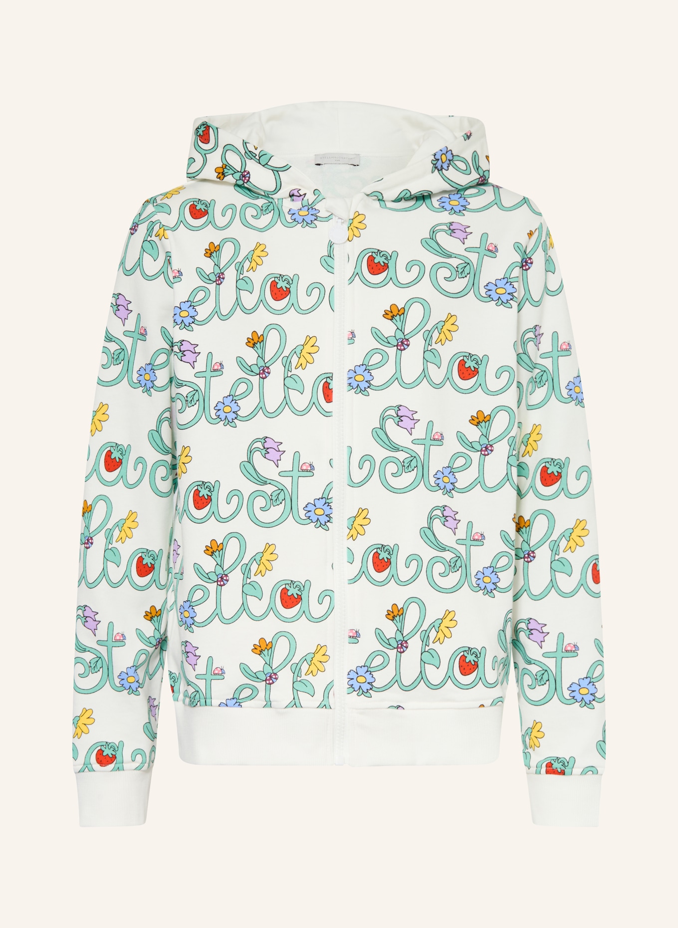 STELLA McCARTNEY KIDS Sweatjacke: WEISS / HELLGRÜN / BLAU