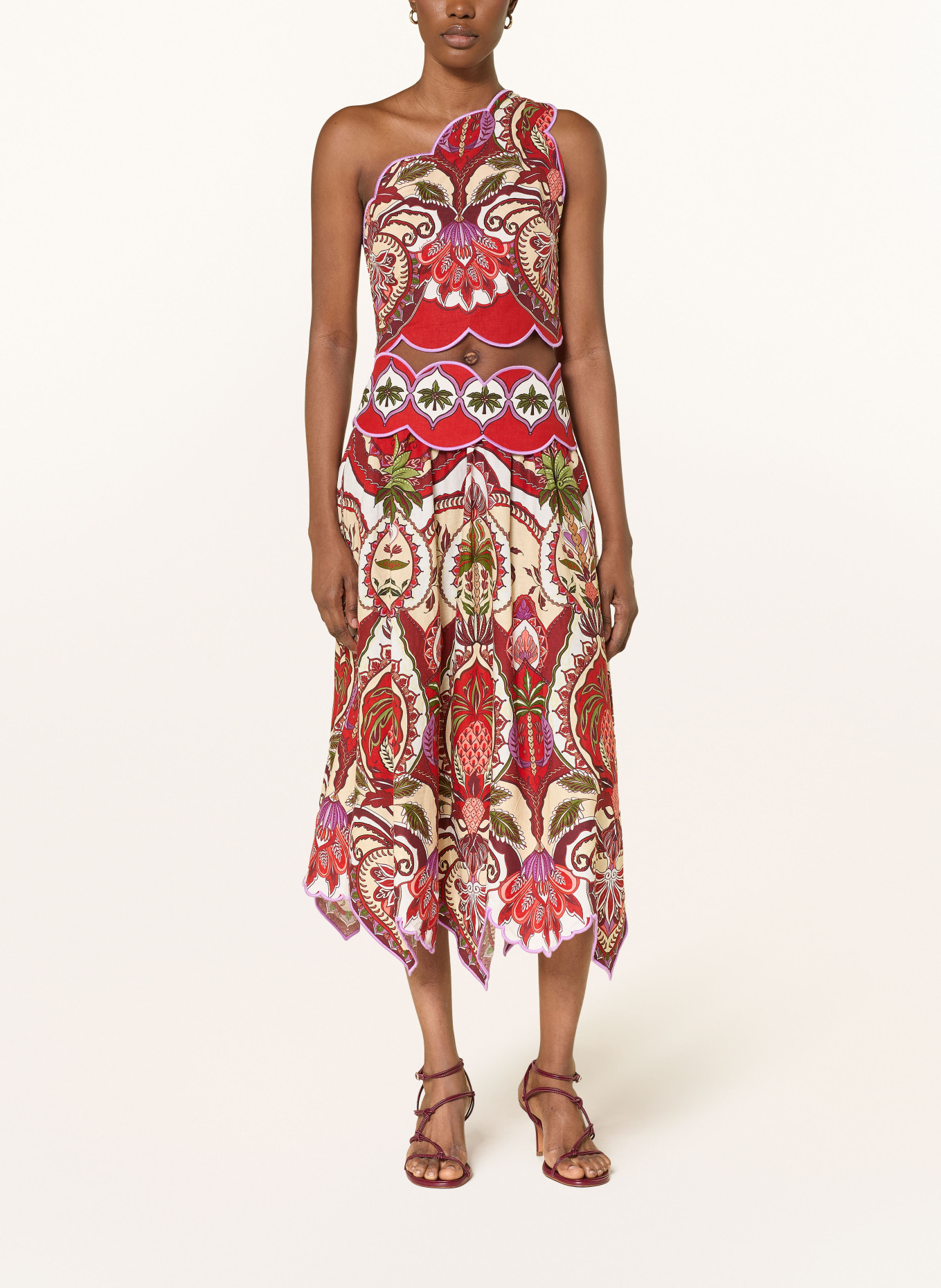 FARM RIO Top z jednym ramiączkiem ODARA: CZERWONY / ECRU / LILA