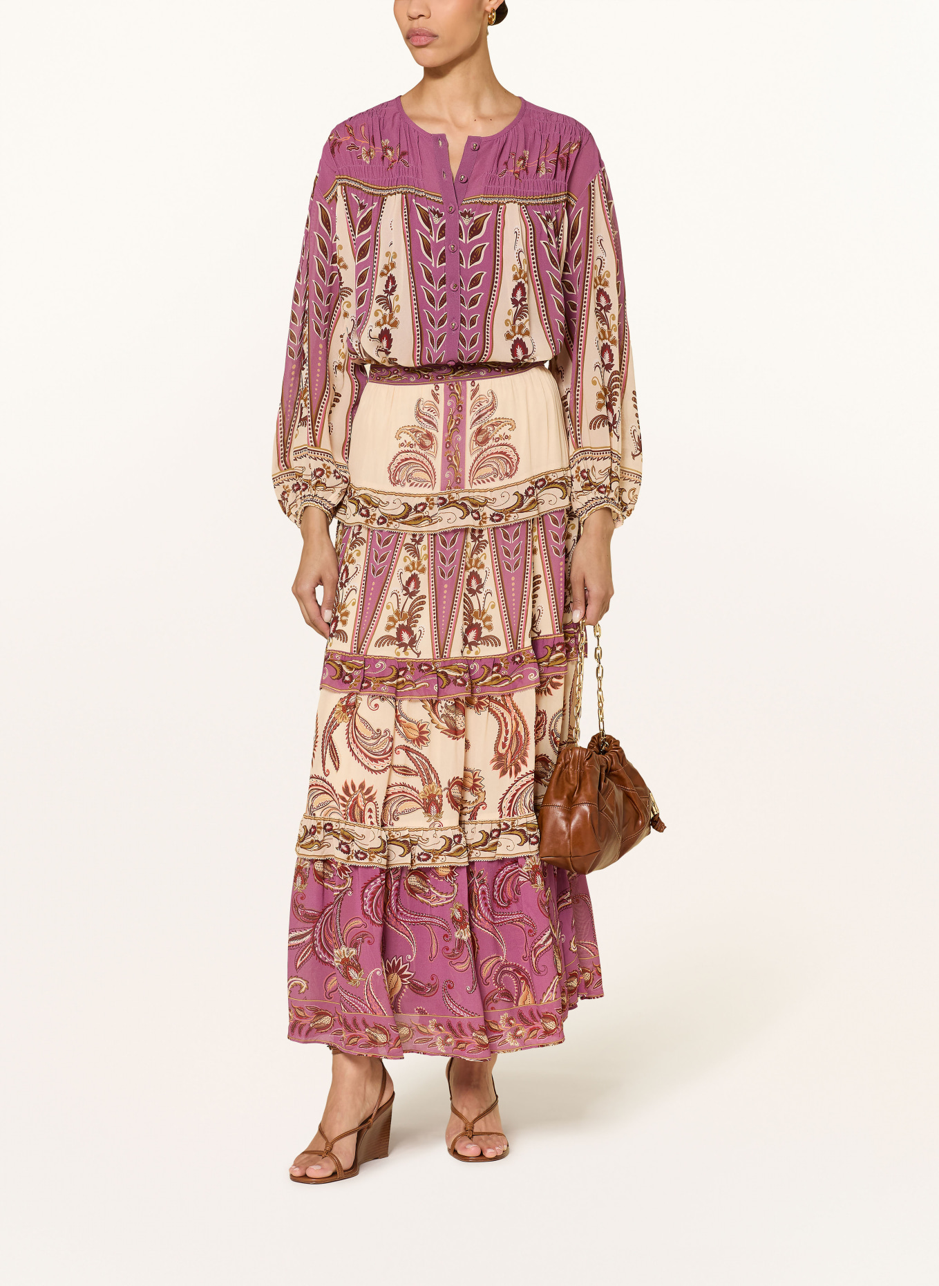 FARM RIO Bluzka AINIKA: BRUDNY RÓŻ / BRĄZOWY / KREMOWY