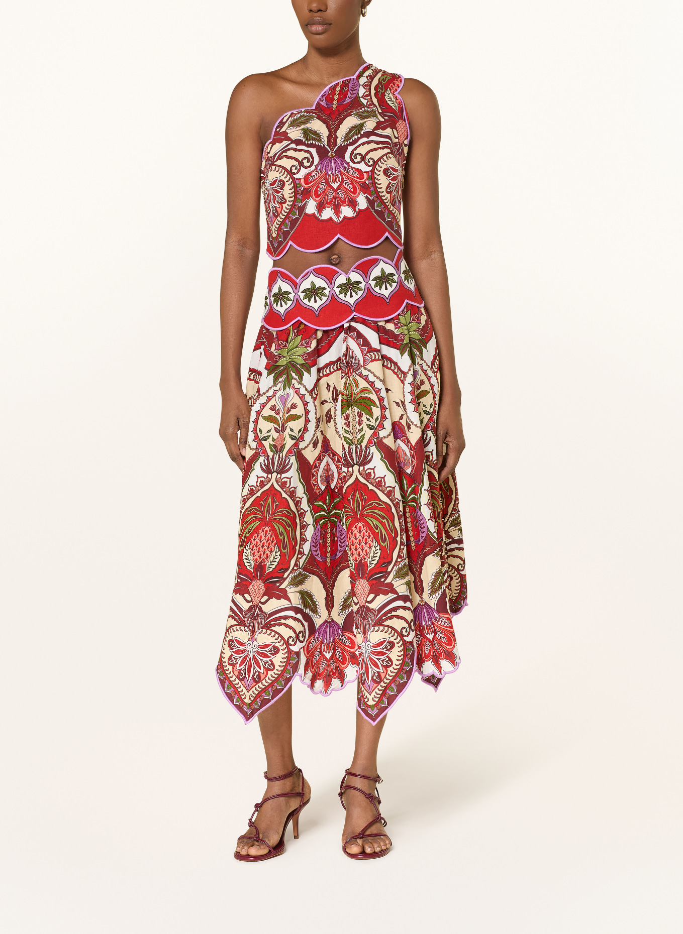 FARM RIO Spódnica ODARA z paskiem: CZERWONY / BEŻOWY / ZIELONY