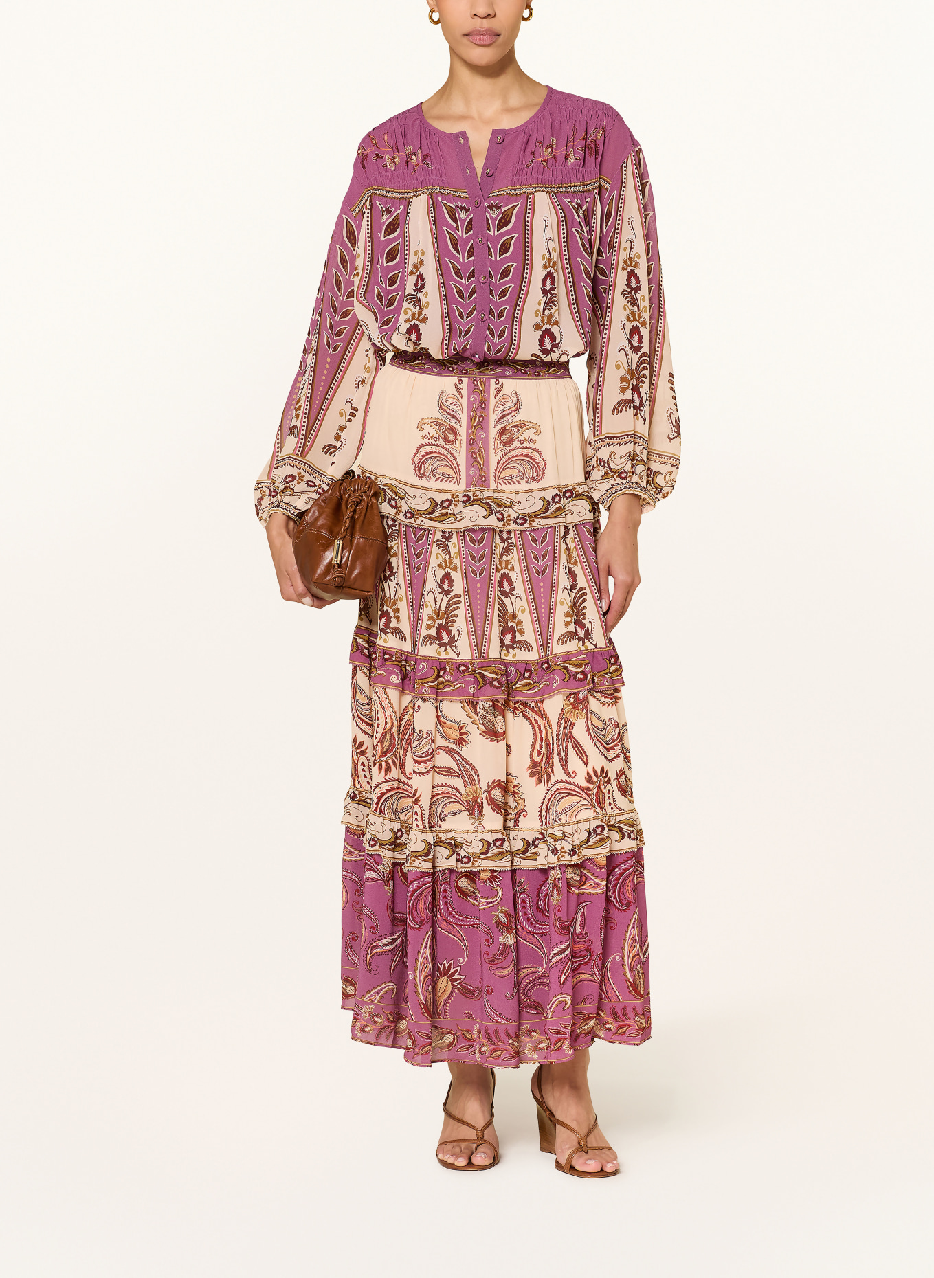 FARM RIO Skirt AINIKA: ECRU / LIGHT PURPLE / KHAKI