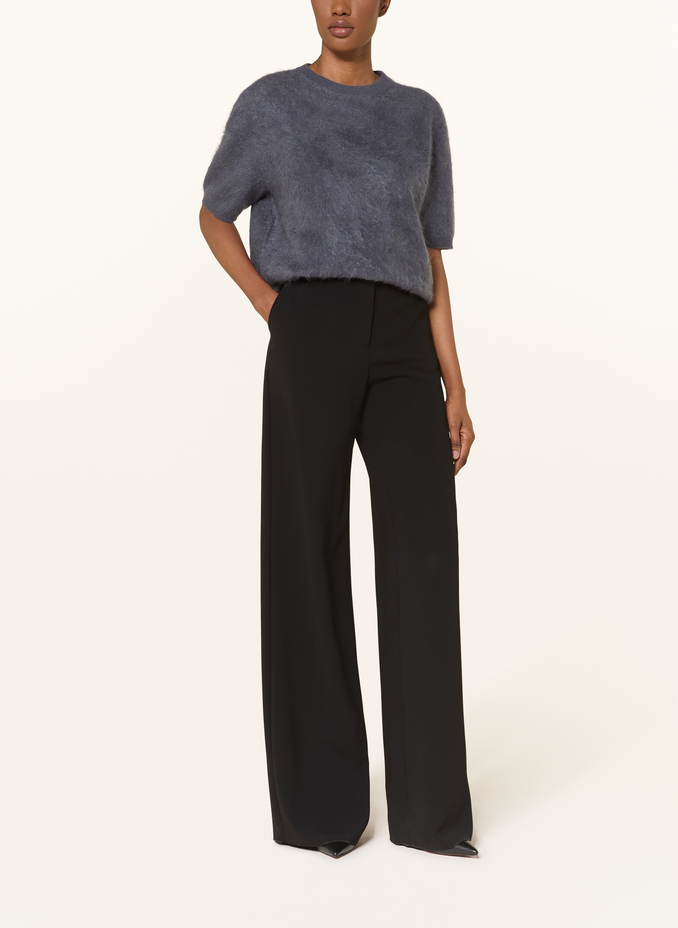 SOFT GOAT Knit shirt in cashmere: DARK GRAY