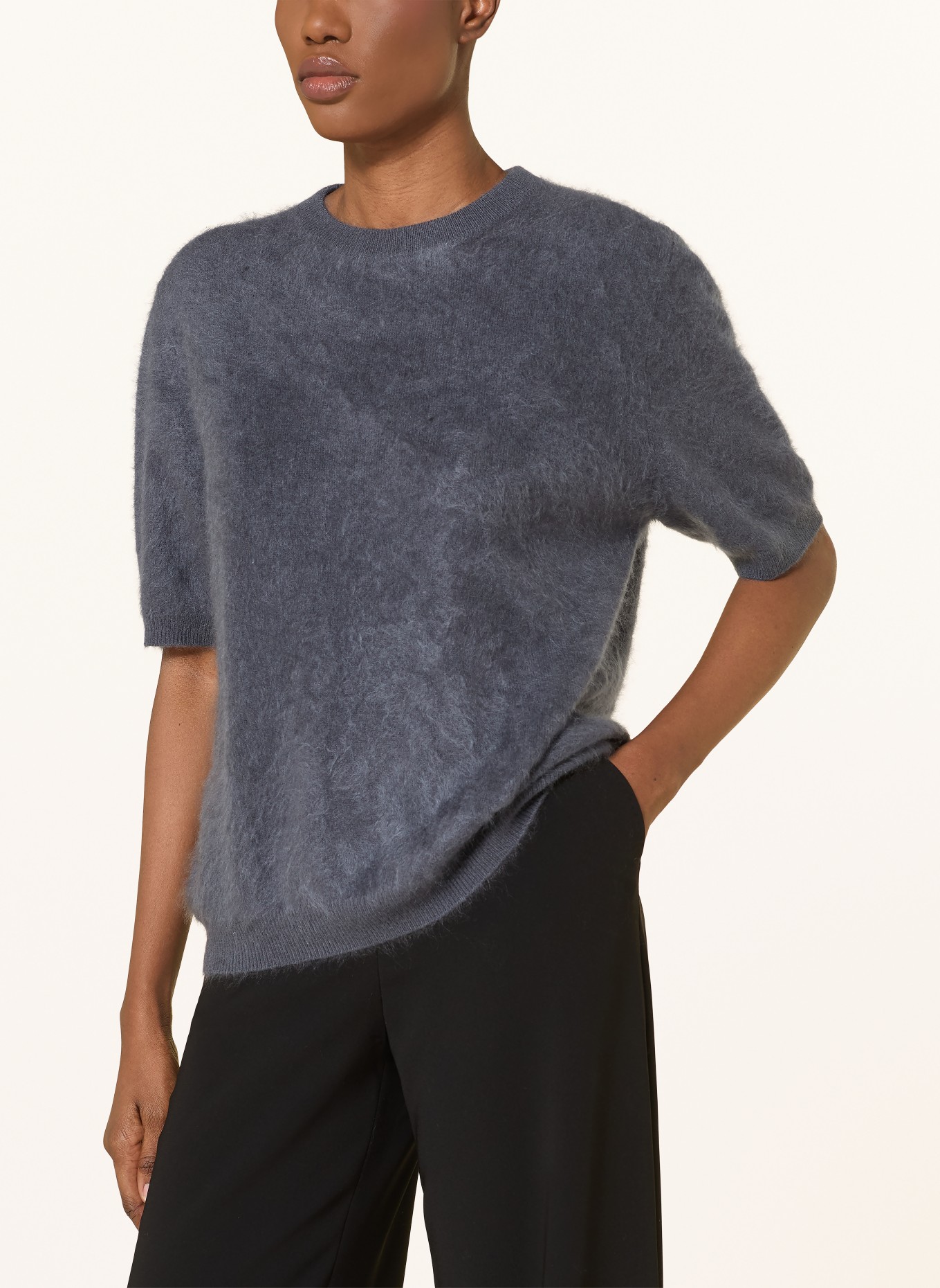SOFT GOAT Knit shirt in cashmere: DARK GRAY